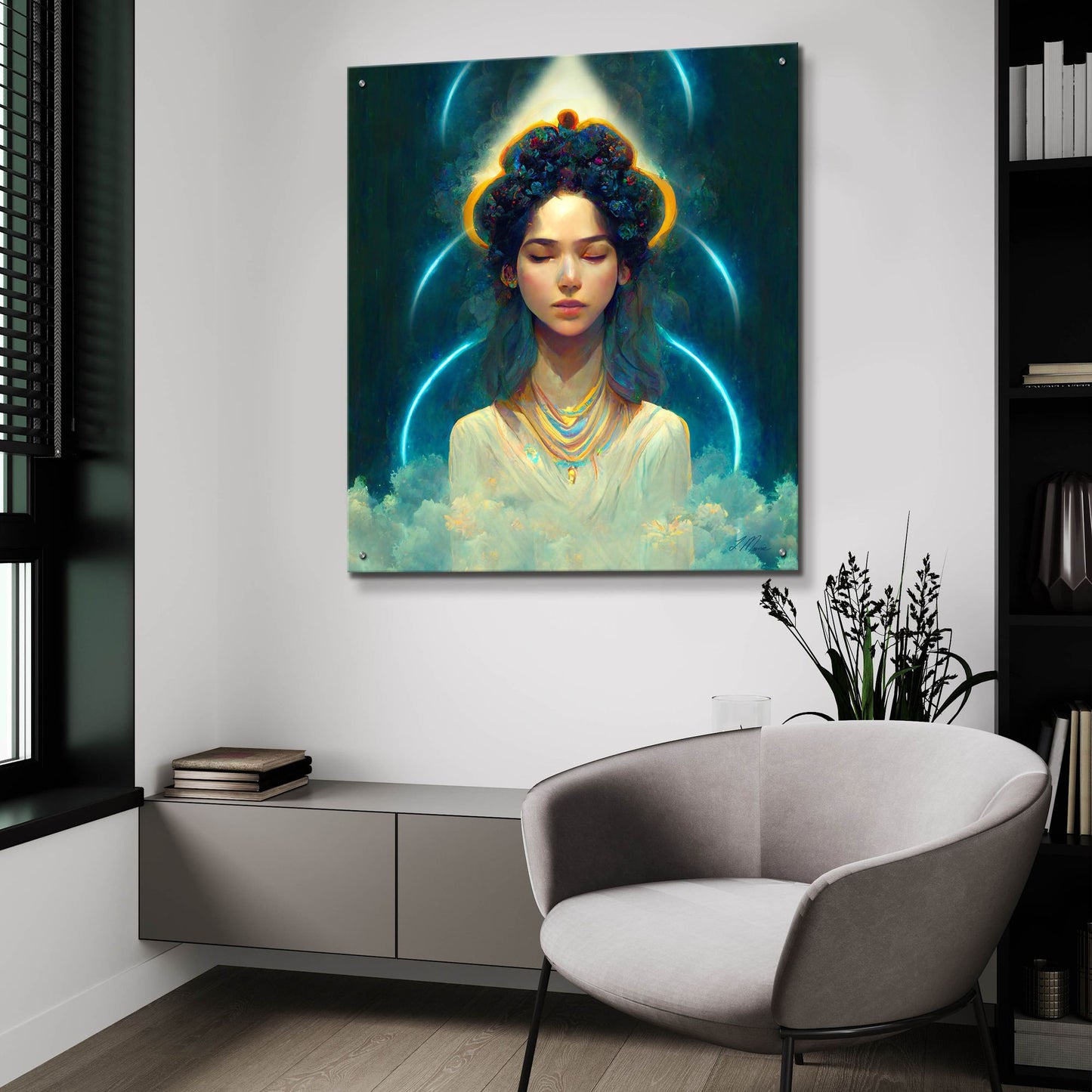 Epic Art 'Goddess in Heavenly Realms' by Tanya Mavric, Acrylic Glass Wall Art,36x36