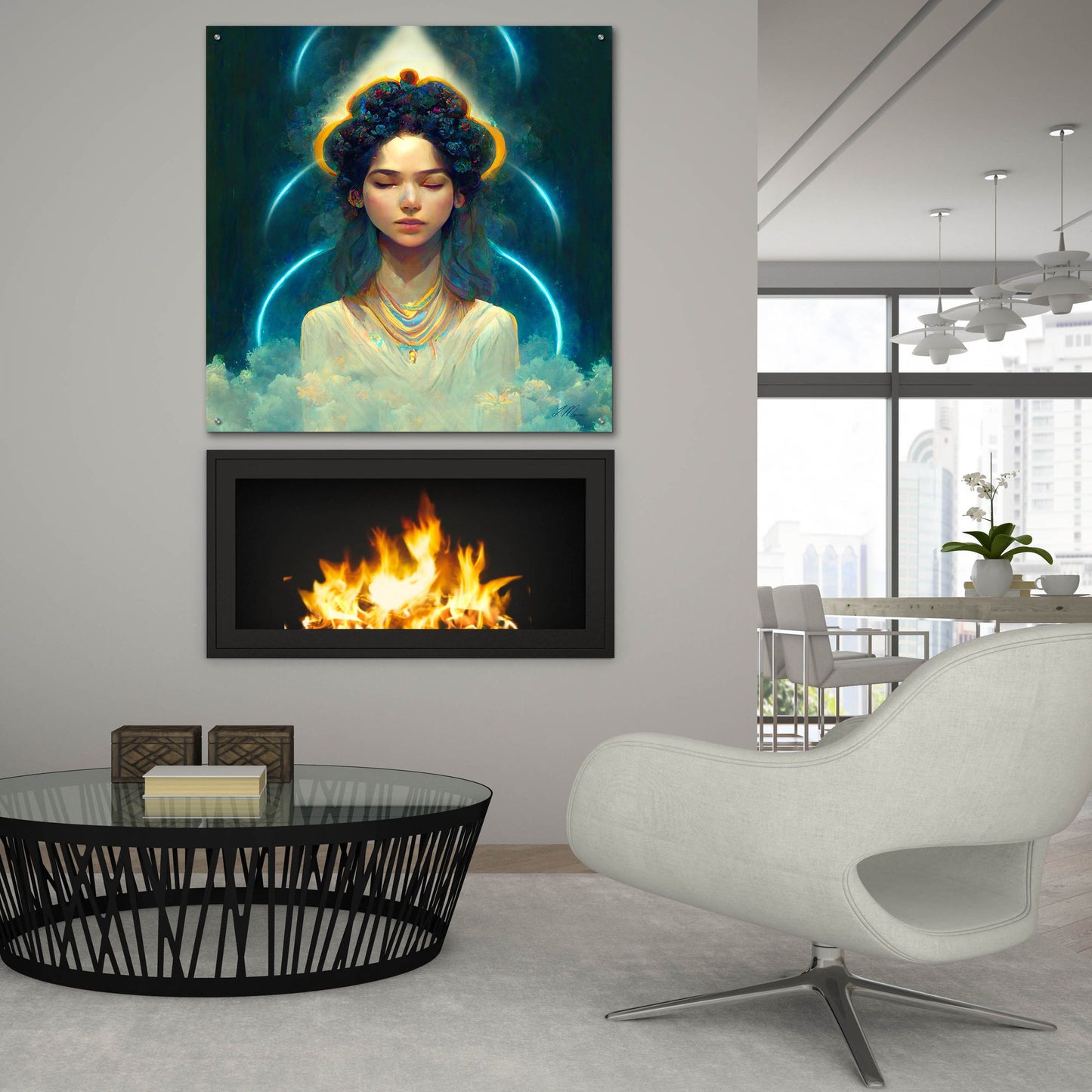 Epic Art 'Goddess in Heavenly Realms' by Tanya Mavric, Acrylic Glass Wall Art,36x36