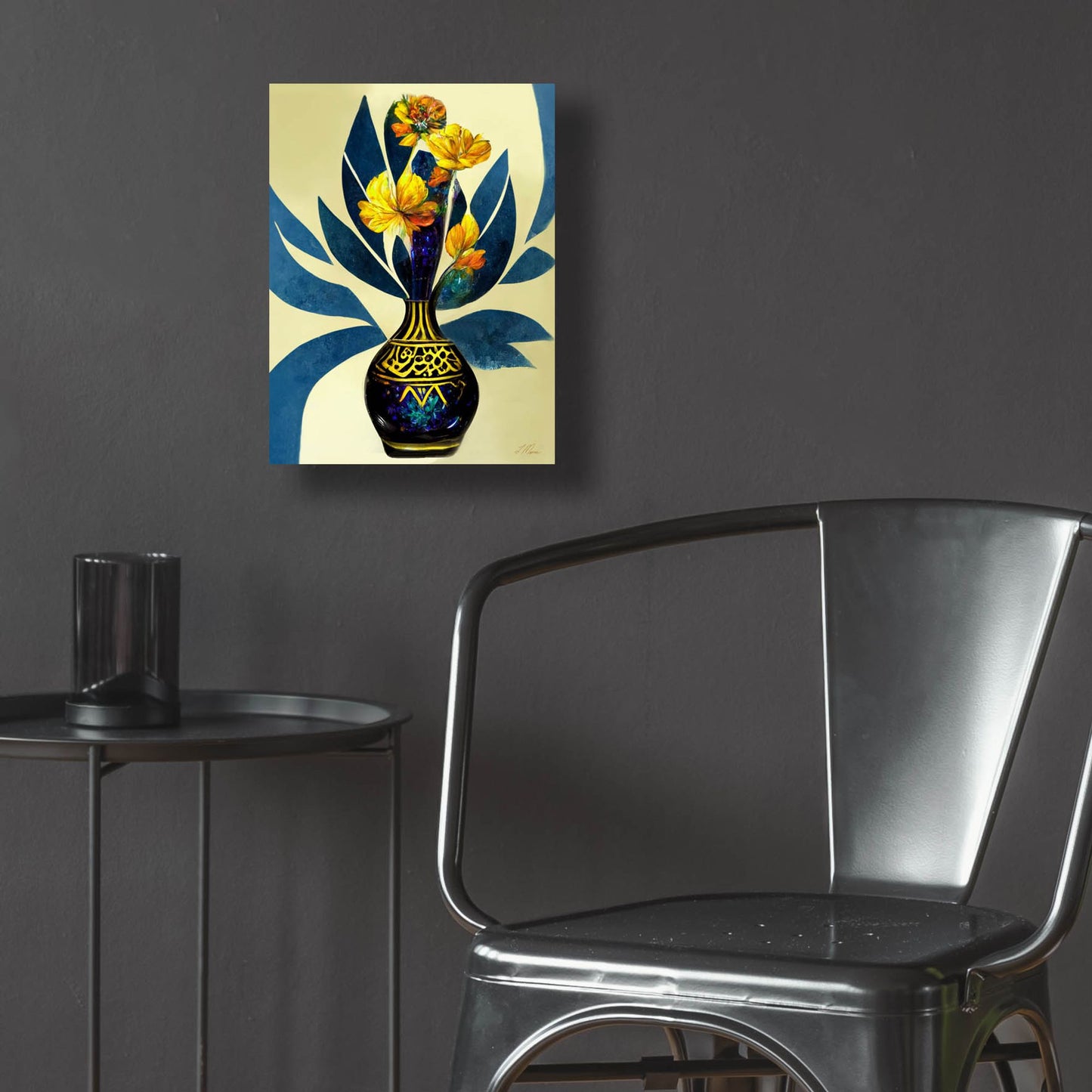 Epic Art 'Golden Vase with Florals' by Tanya Mavric, Acrylic Glass Wall Art,12x16