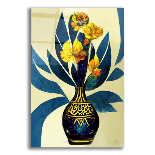 Epic Art 'Golden Vase with Florals' by Tanya Mavric, Acrylic Glass Wall Art