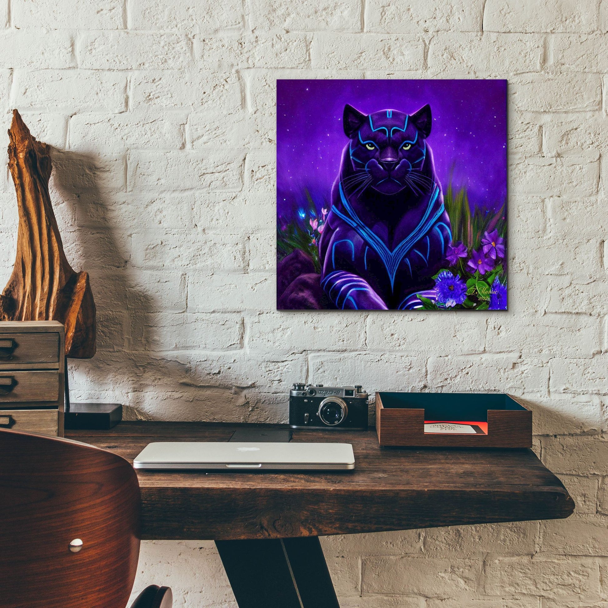 Epic Art 'King Panther' by Tanya Mavric, Acrylic Glass Wall Art,12x12