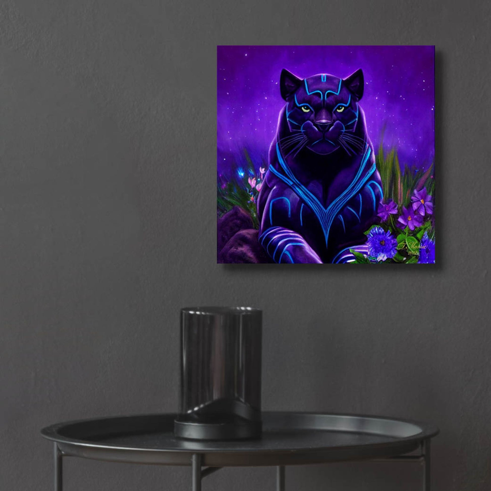 Epic Art 'King Panther' by Tanya Mavric, Acrylic Glass Wall Art,12x12