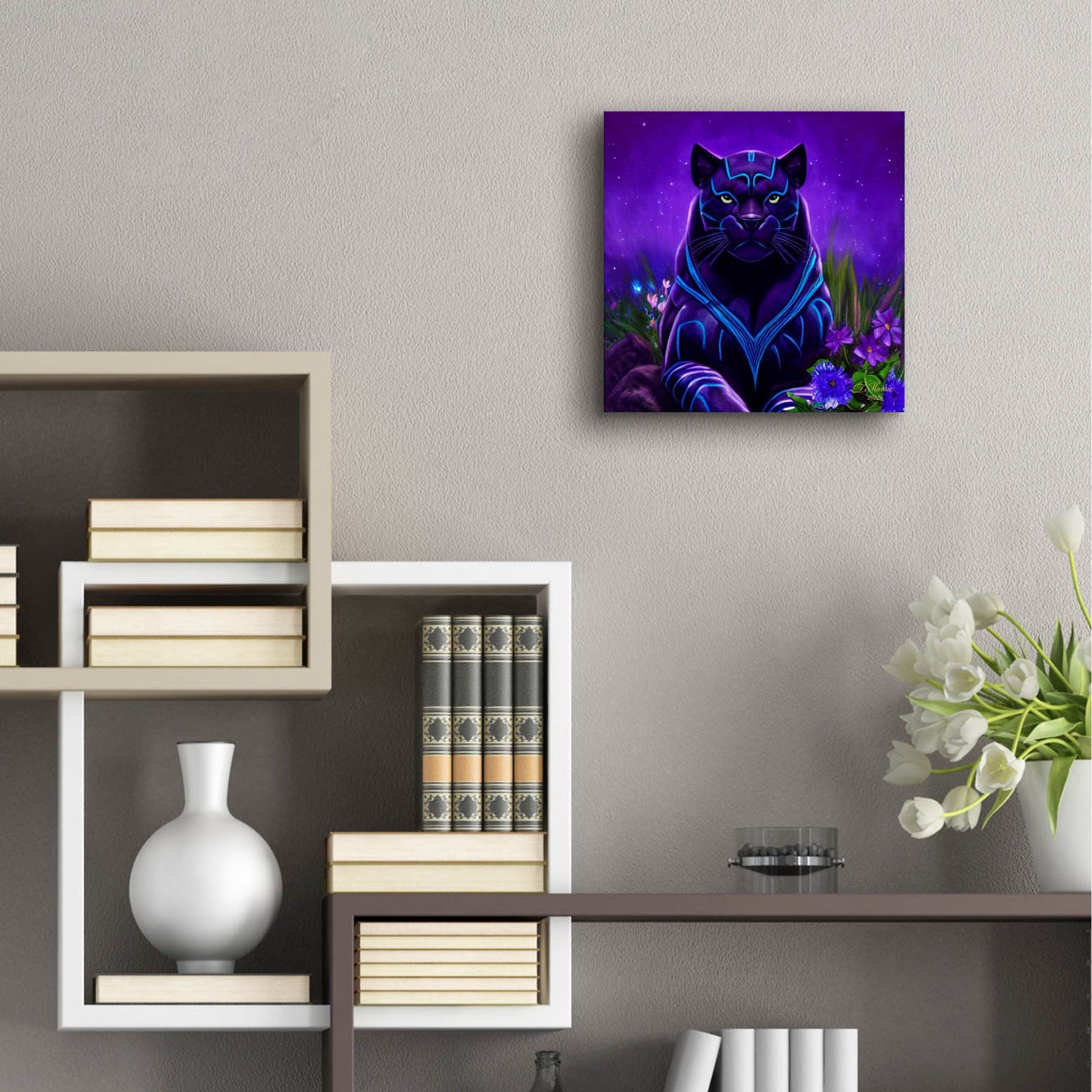 Epic Art 'King Panther' by Tanya Mavric, Acrylic Glass Wall Art,12x12