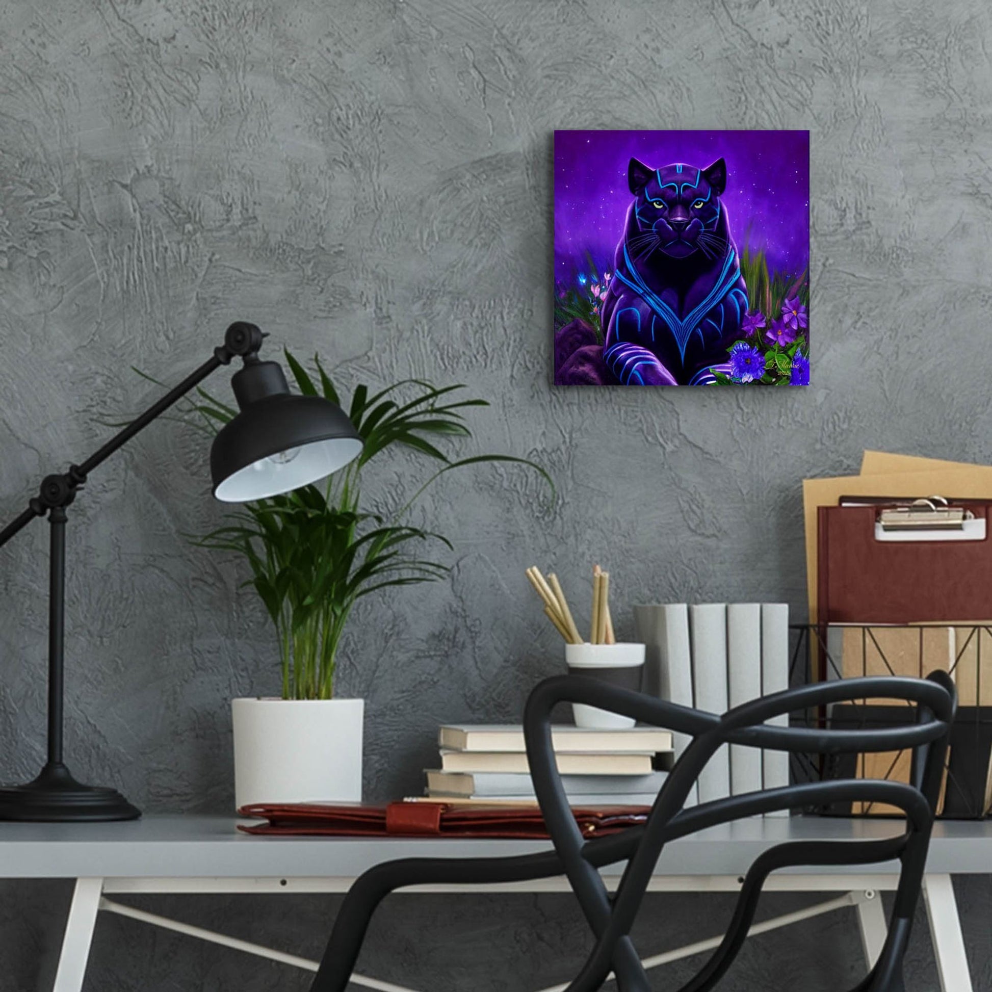 Epic Art 'King Panther' by Tanya Mavric, Acrylic Glass Wall Art,12x12