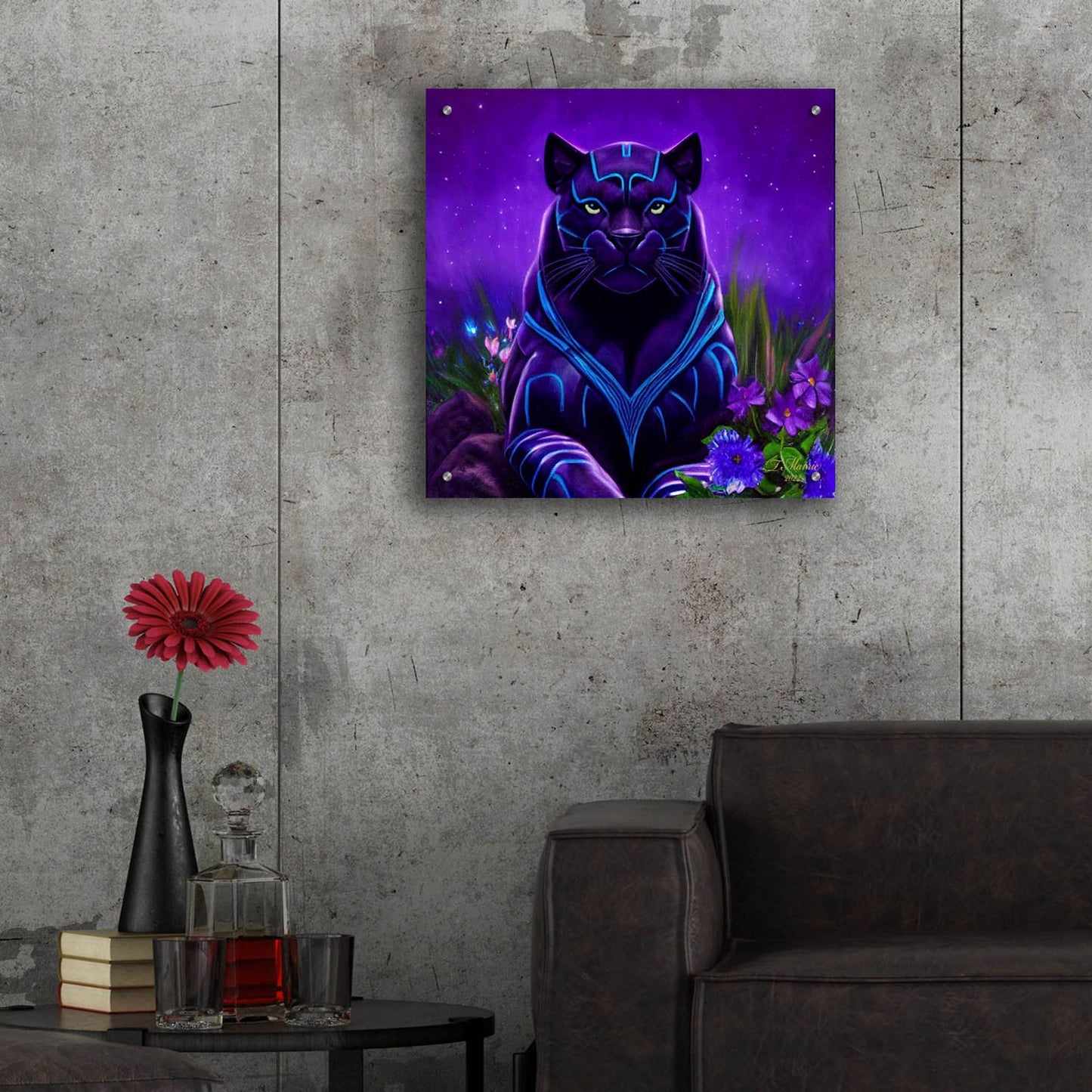 Epic Art 'King Panther' by Tanya Mavric, Acrylic Glass Wall Art,24x24