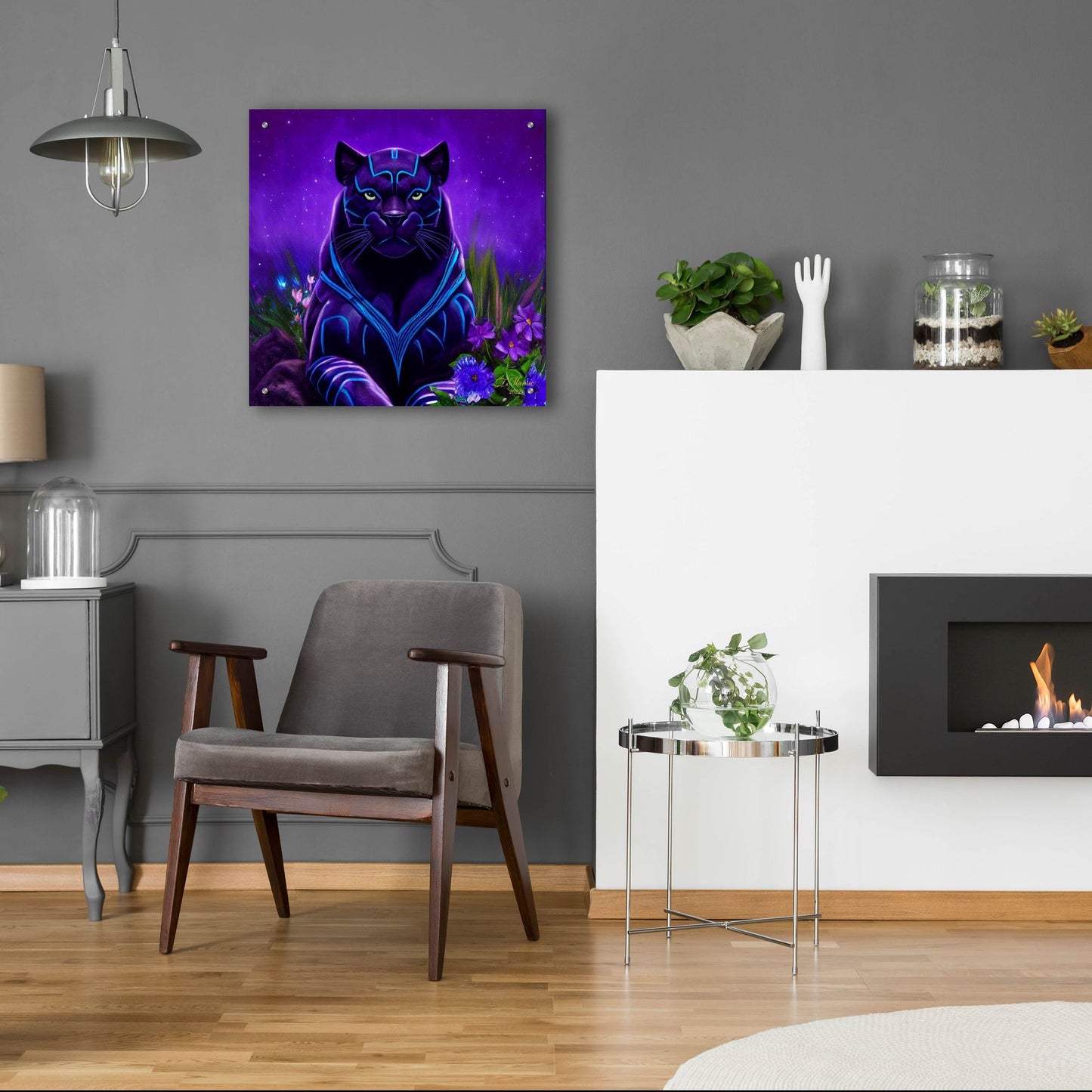 Epic Art 'King Panther' by Tanya Mavric, Acrylic Glass Wall Art,24x24