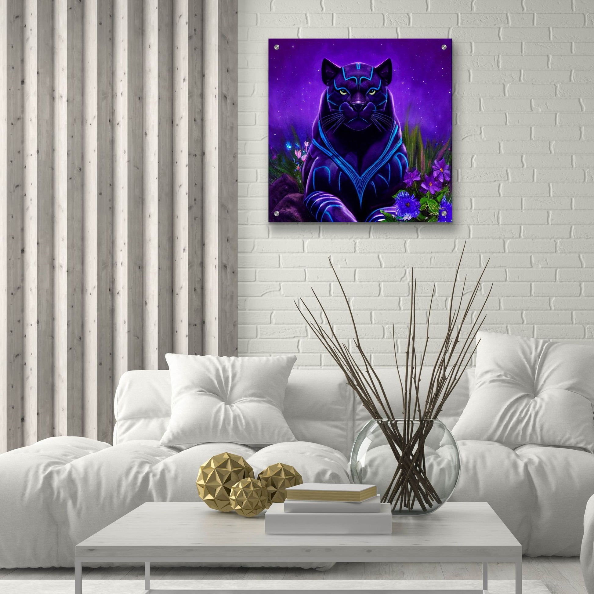 Epic Art 'King Panther' by Tanya Mavric, Acrylic Glass Wall Art,24x24