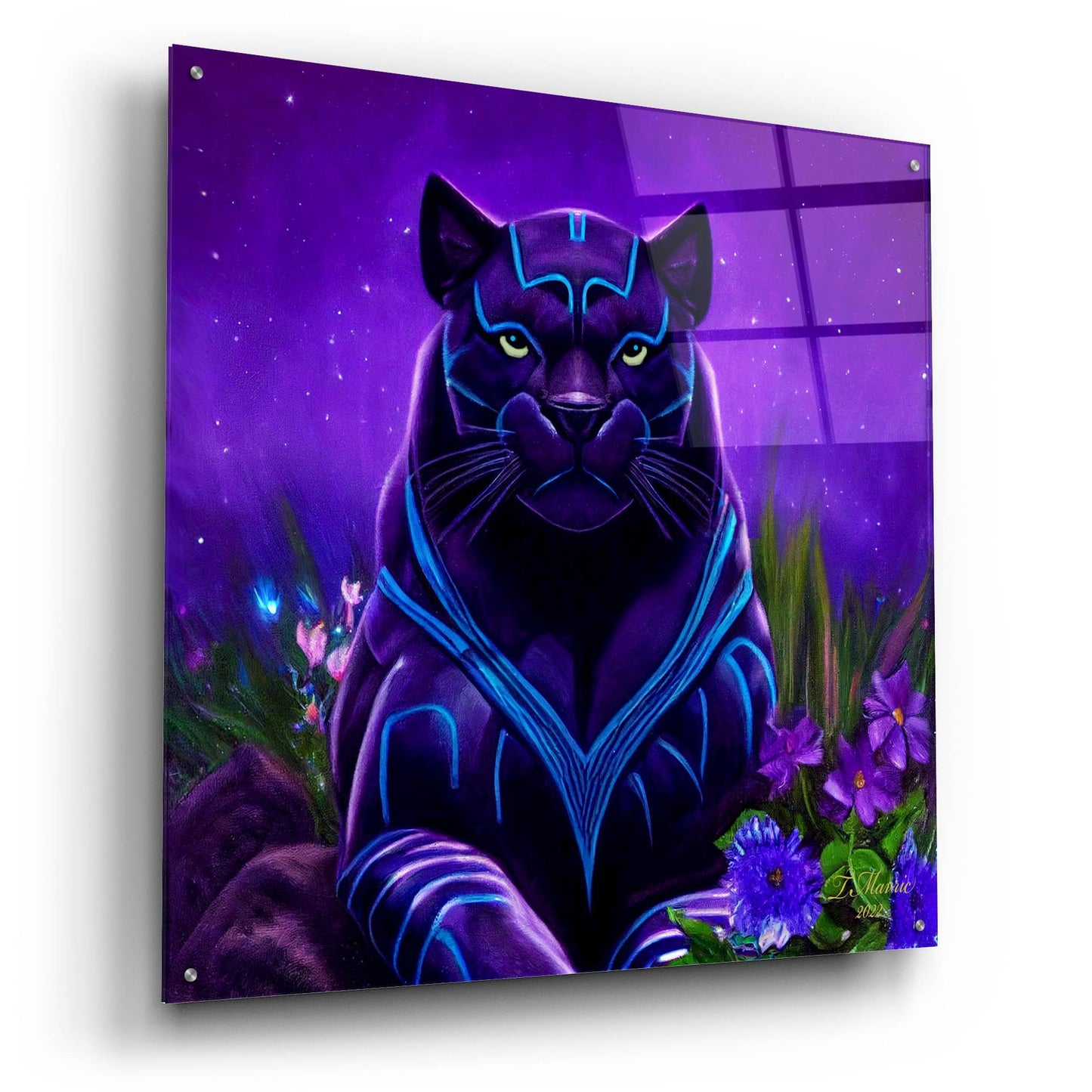 Epic Art 'King Panther' by Tanya Mavric, Acrylic Glass Wall Art,36x36