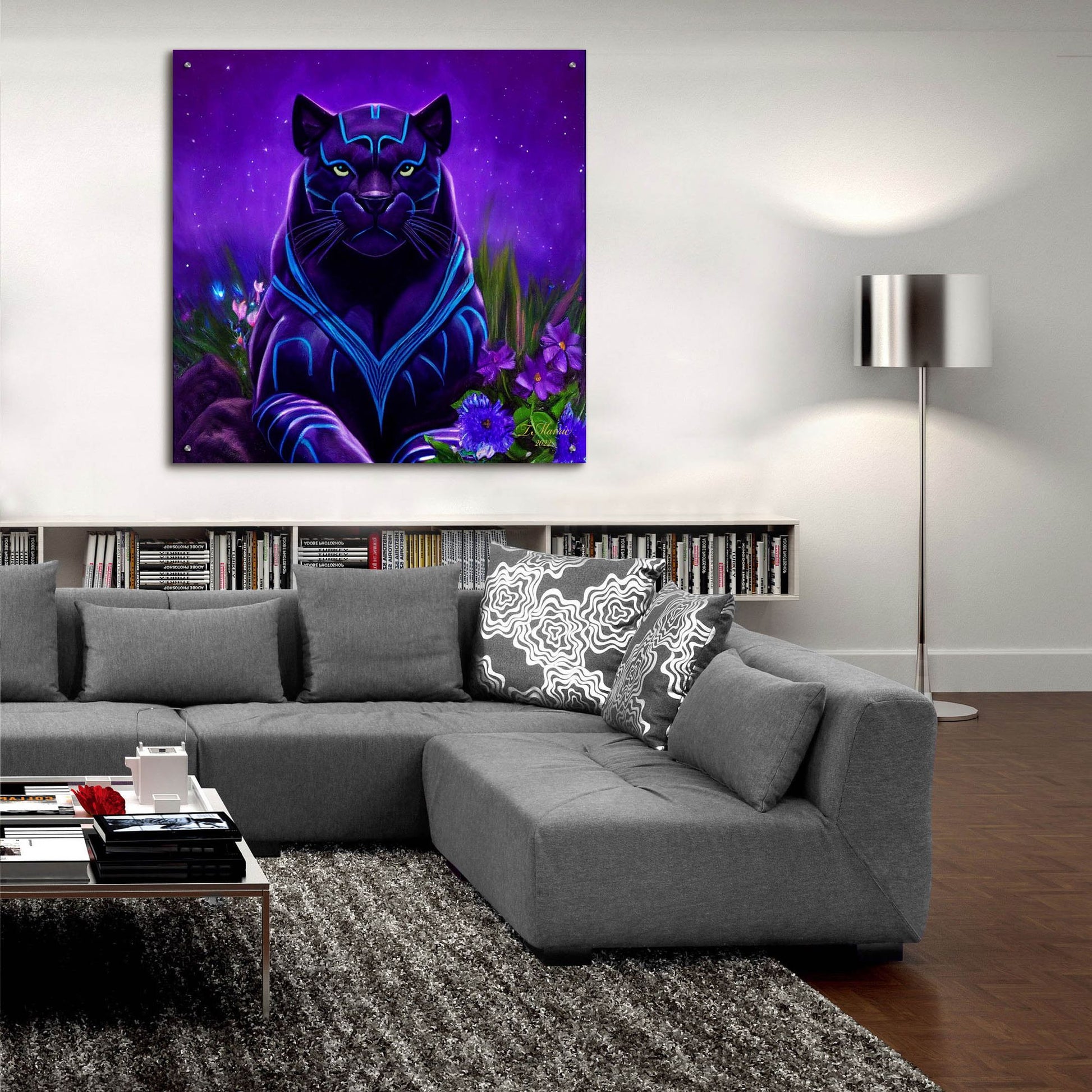 Epic Art 'King Panther' by Tanya Mavric, Acrylic Glass Wall Art,36x36