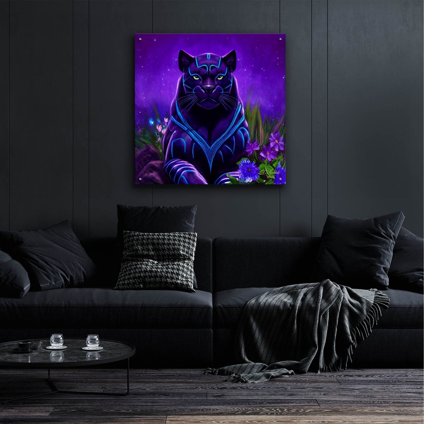 Epic Art 'King Panther' by Tanya Mavric, Acrylic Glass Wall Art,36x36