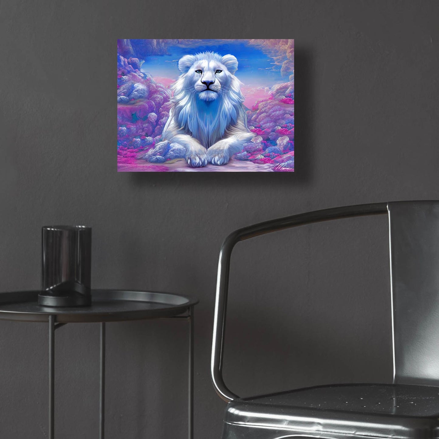 Epic Art 'Lions Watchout Mystical Land' by Tanya Mavric, Acrylic Glass Wall Art,16x12