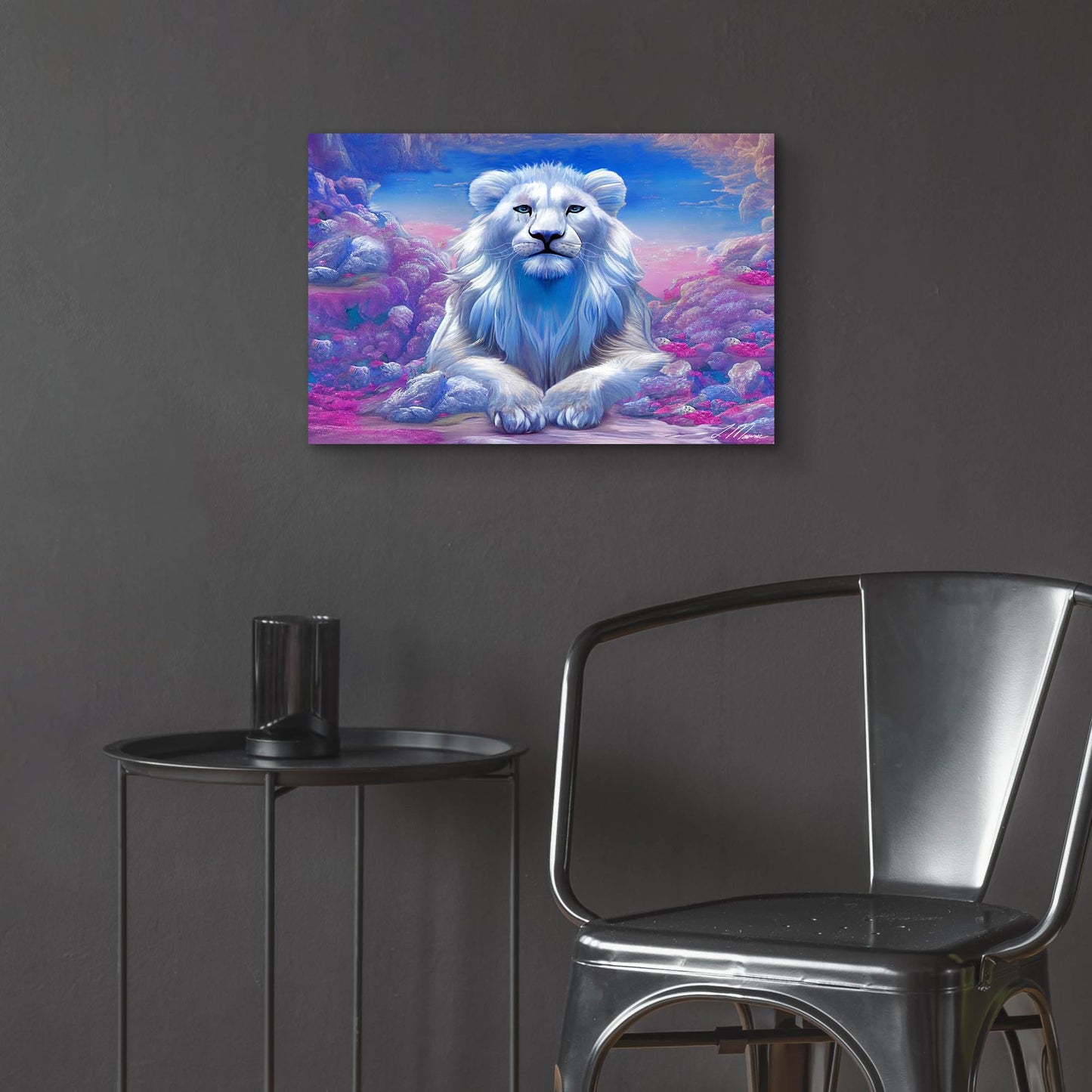 Epic Art 'Lions Watchout Mystical Land' by Tanya Mavric, Acrylic Glass Wall Art,24x16