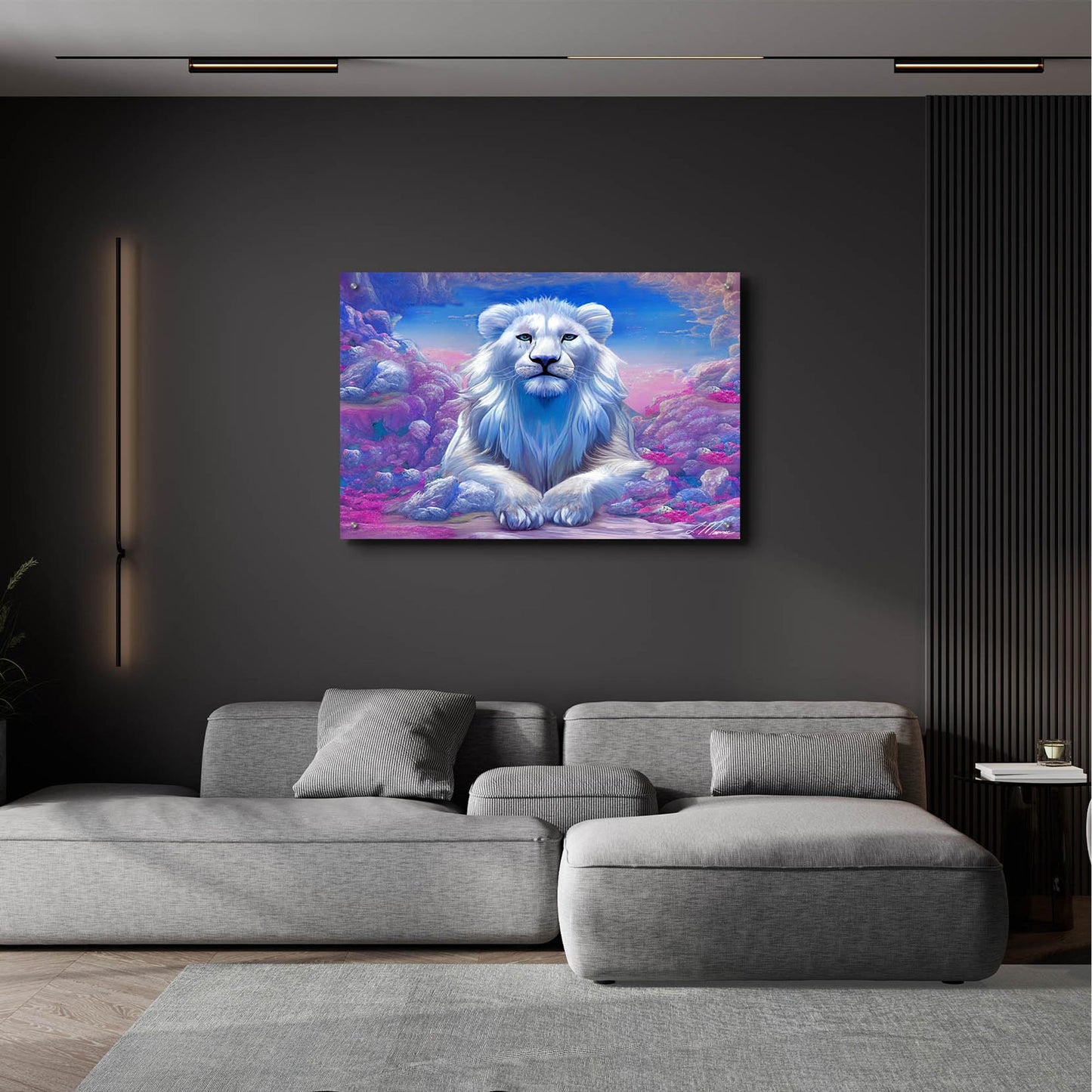 Epic Art 'Lions Watchout Mystical Land' by Tanya Mavric, Acrylic Glass Wall Art,36x24