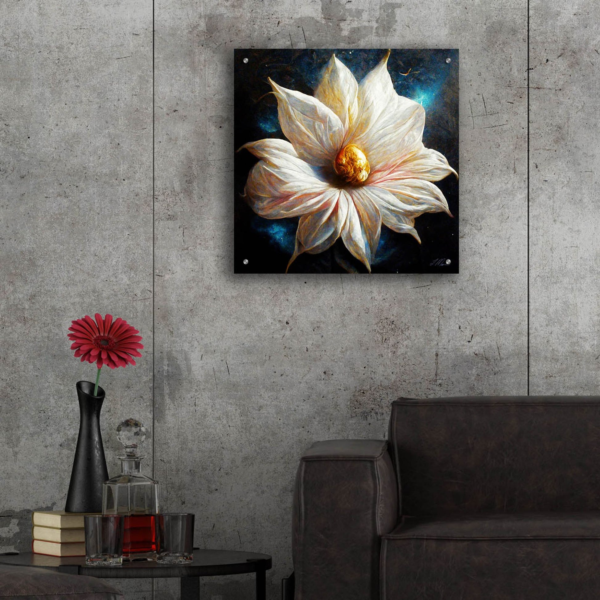 Epic Art 'Purity of a White Flower' by Tanya Mavric, Acrylic Glass Wall Art,24x24