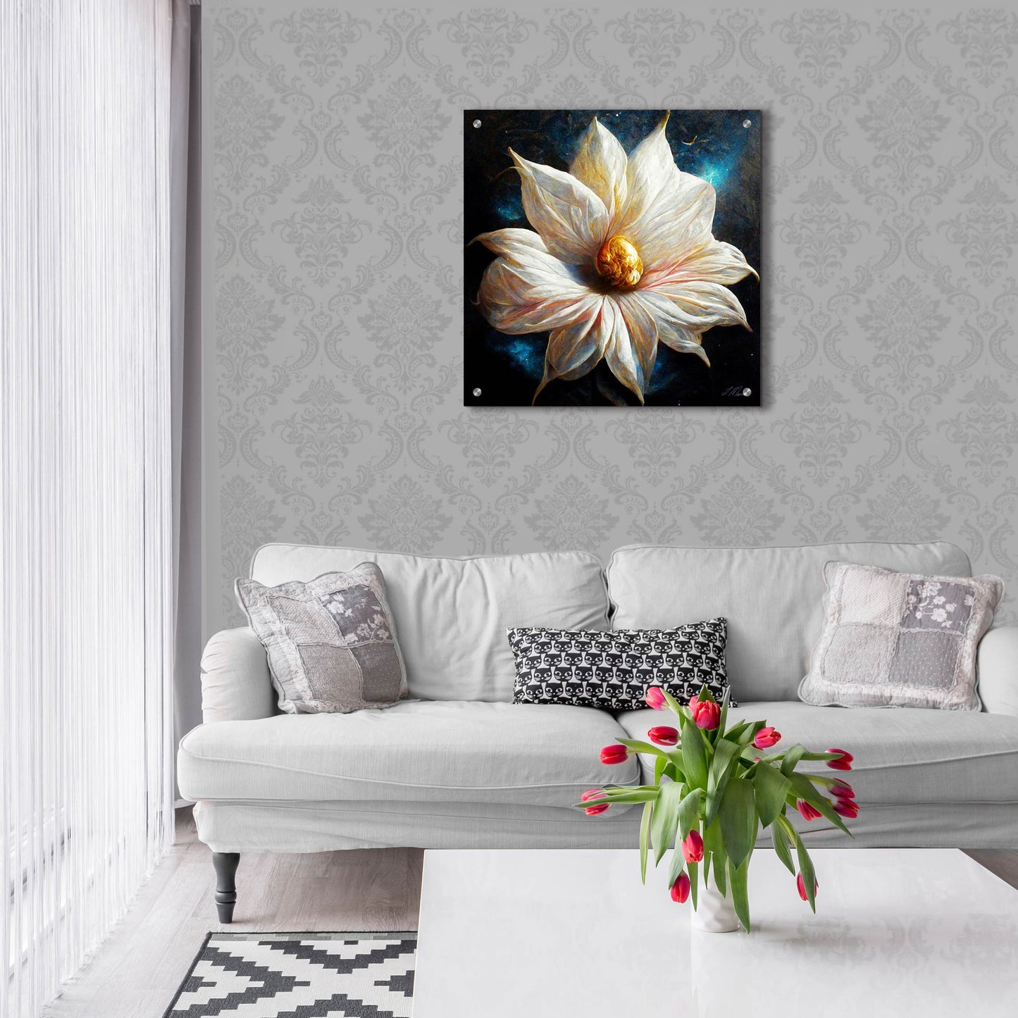 Epic Art 'Purity of a White Flower' by Tanya Mavric, Acrylic Glass Wall Art,24x24