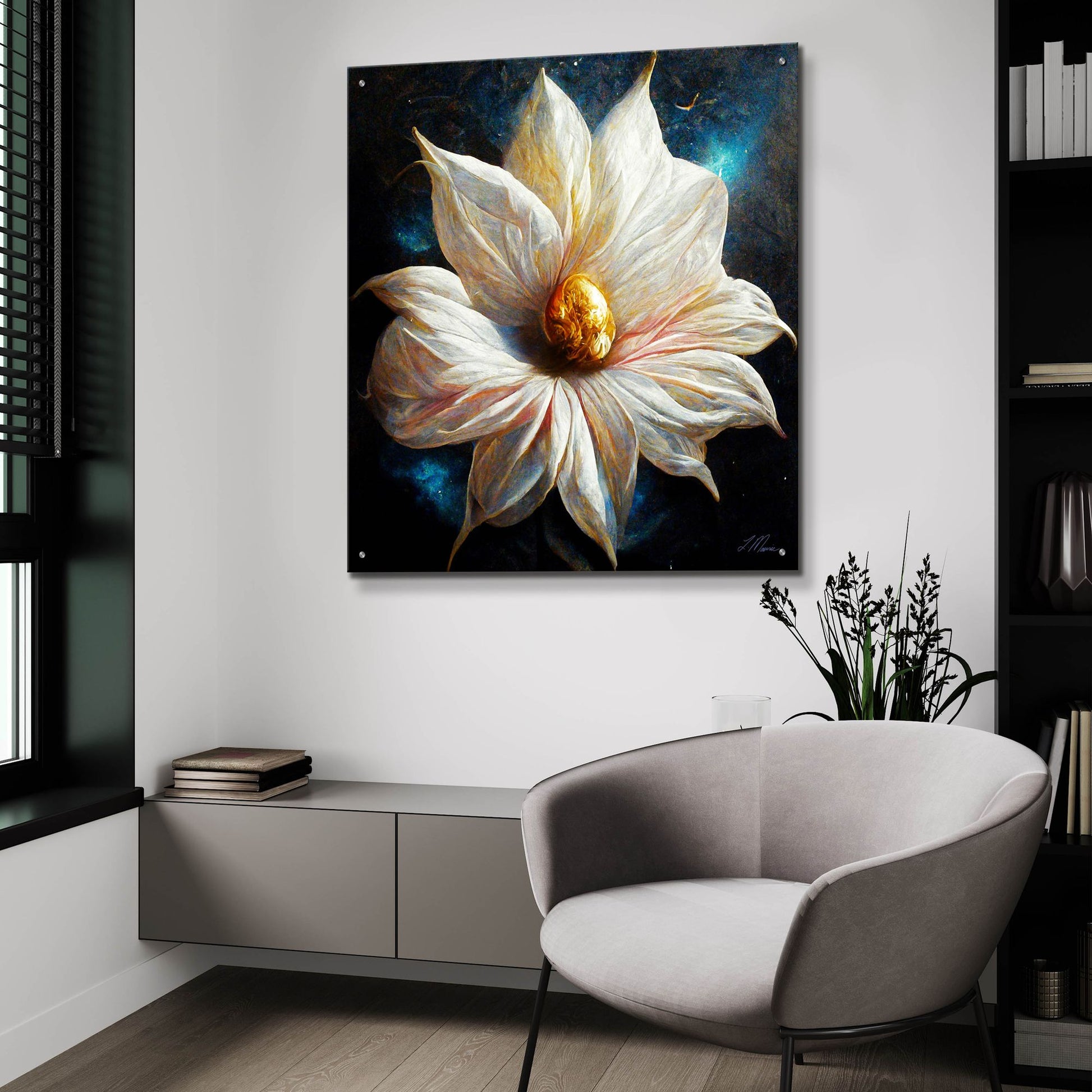 Epic Art 'Purity of a White Flower' by Tanya Mavric, Acrylic Glass Wall Art,36x36