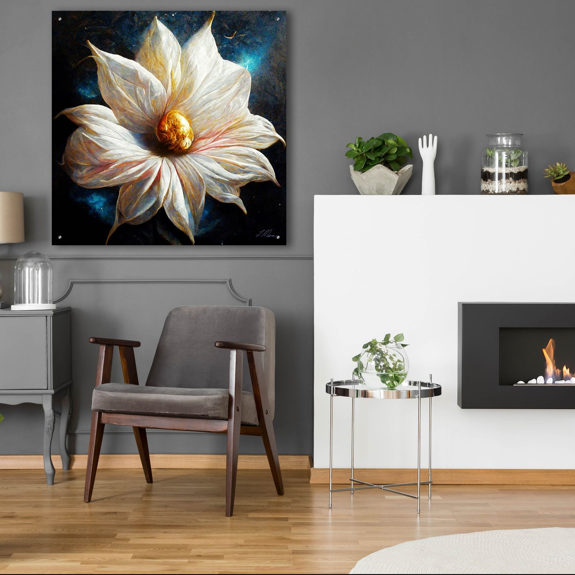 Epic Art 'Purity of a White Flower' by Tanya Mavric, Acrylic Glass Wall Art,36x36