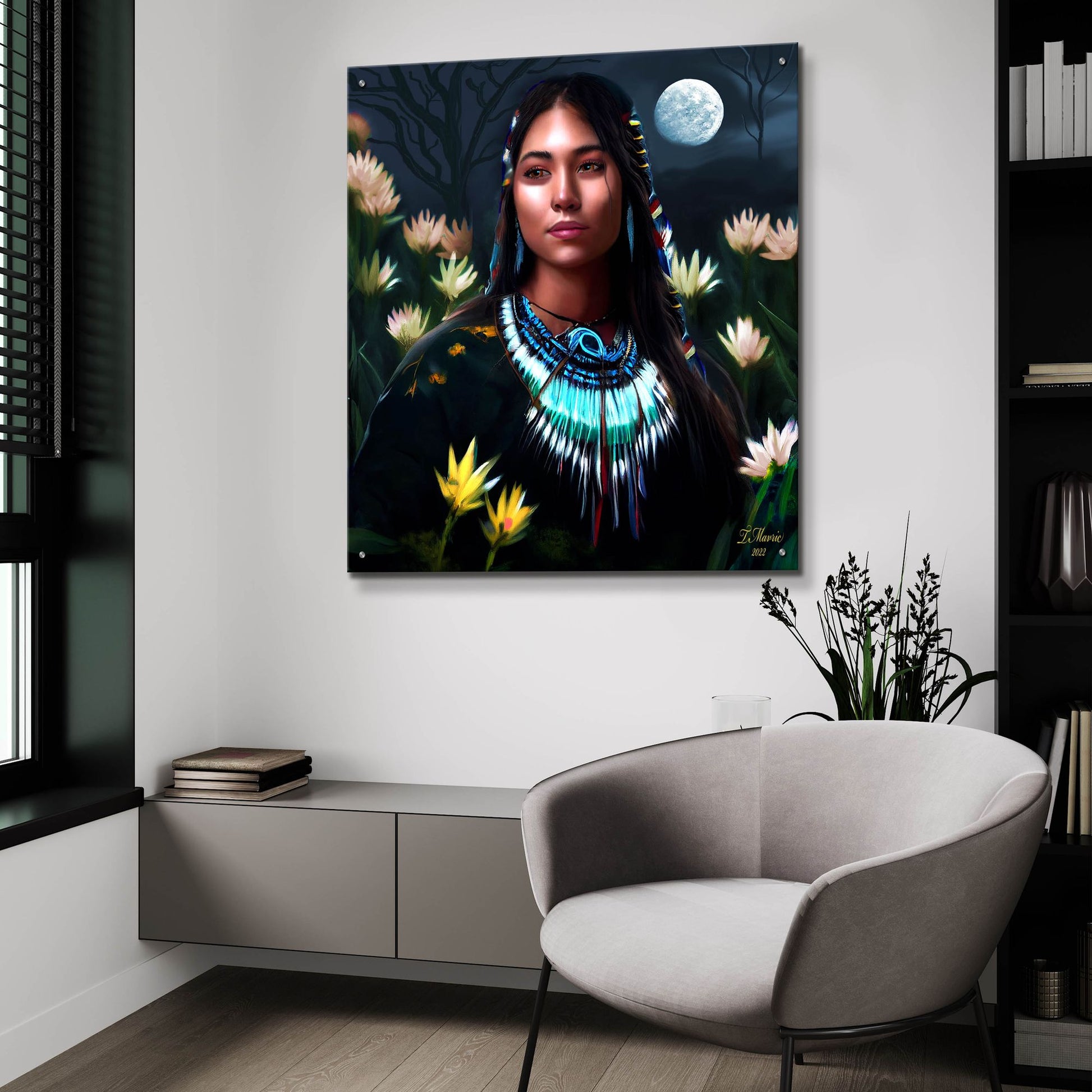 Epic Art 'Walking in the Moonlight' by Tanya Mavric, Acrylic Glass Wall Art,36x36