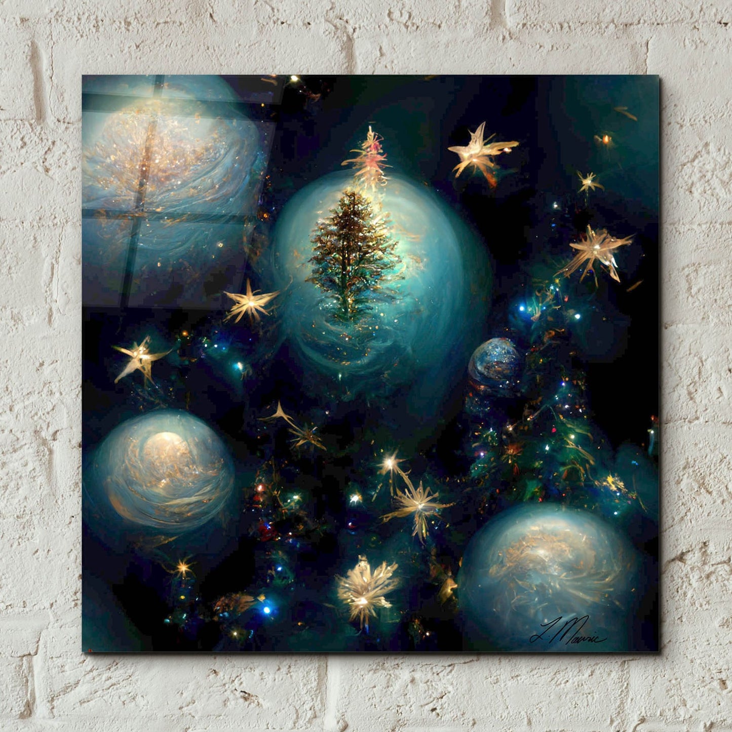 Epic Art 'Christmas Balls 1' by Tanya Mavric, Acrylic Glass Wall Art,12x12