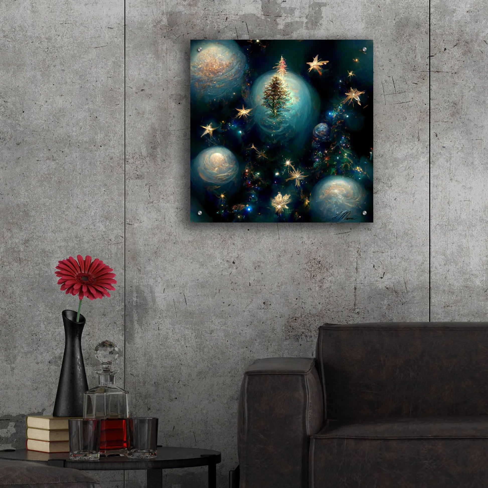 Epic Art 'Christmas Balls 1' by Tanya Mavric, Acrylic Glass Wall Art,24x24