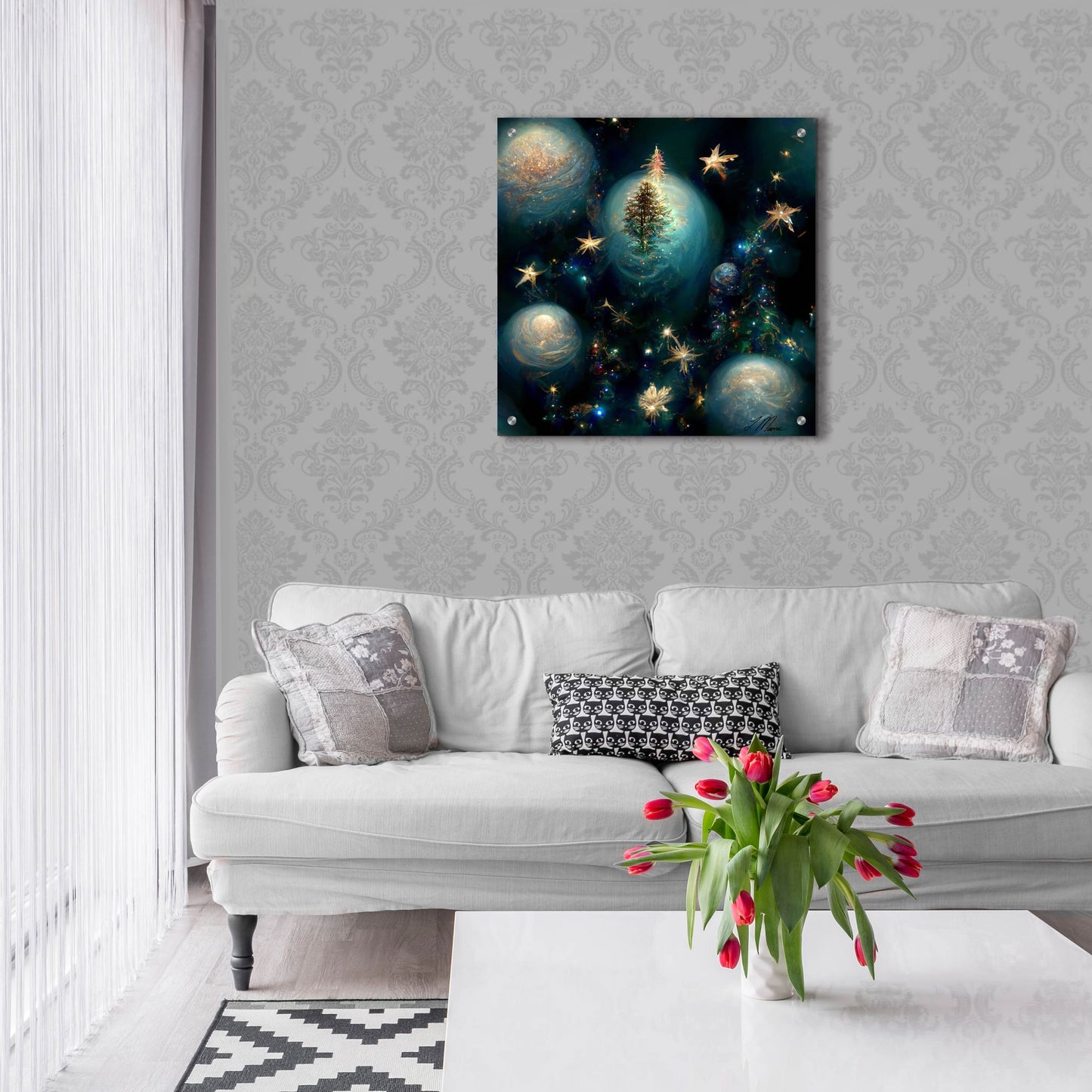 Epic Art 'Christmas Balls 1' by Tanya Mavric, Acrylic Glass Wall Art,24x24