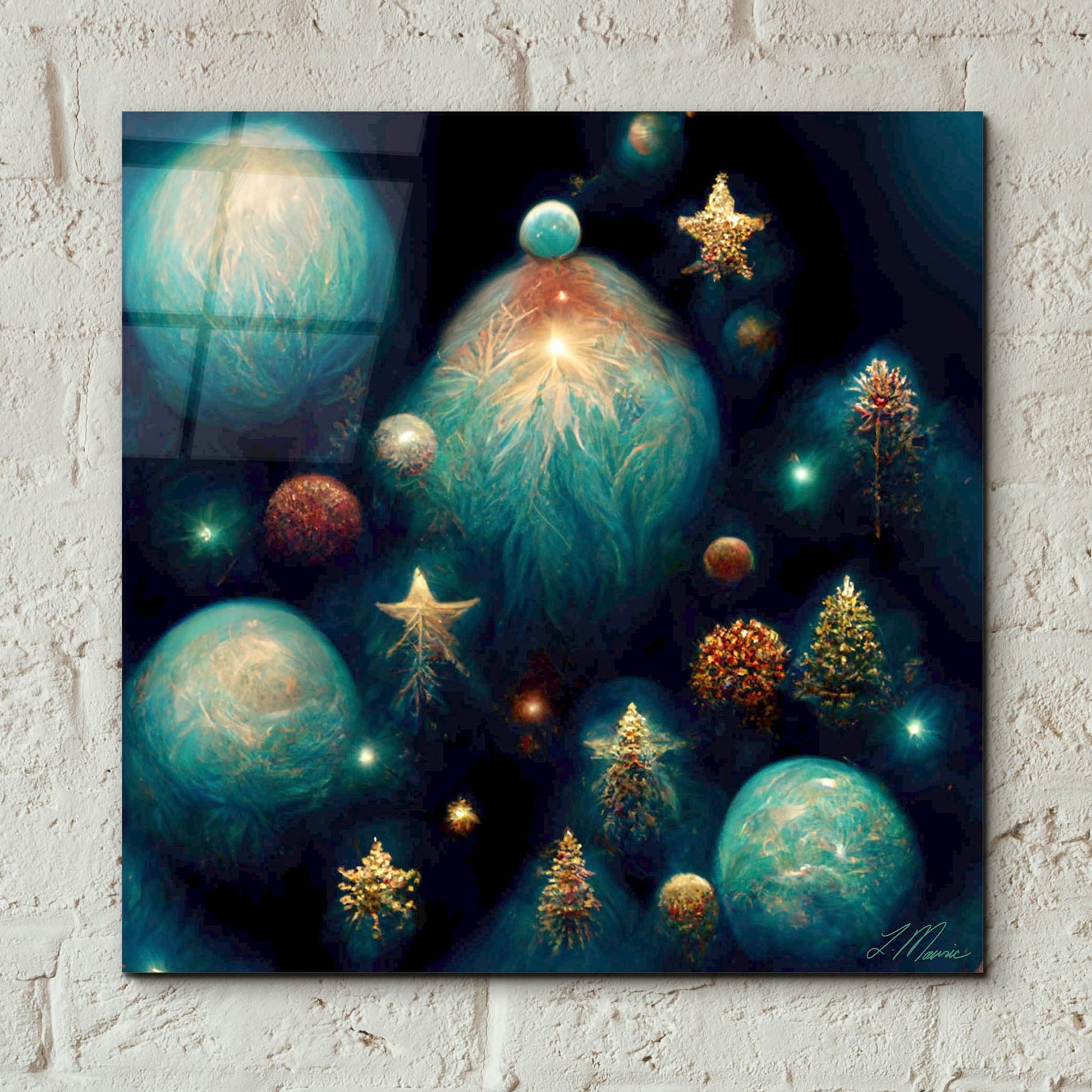 Epic Art 'Christmas Balls 2' by Tanya Mavric, Acrylic Glass Wall Art,12x12