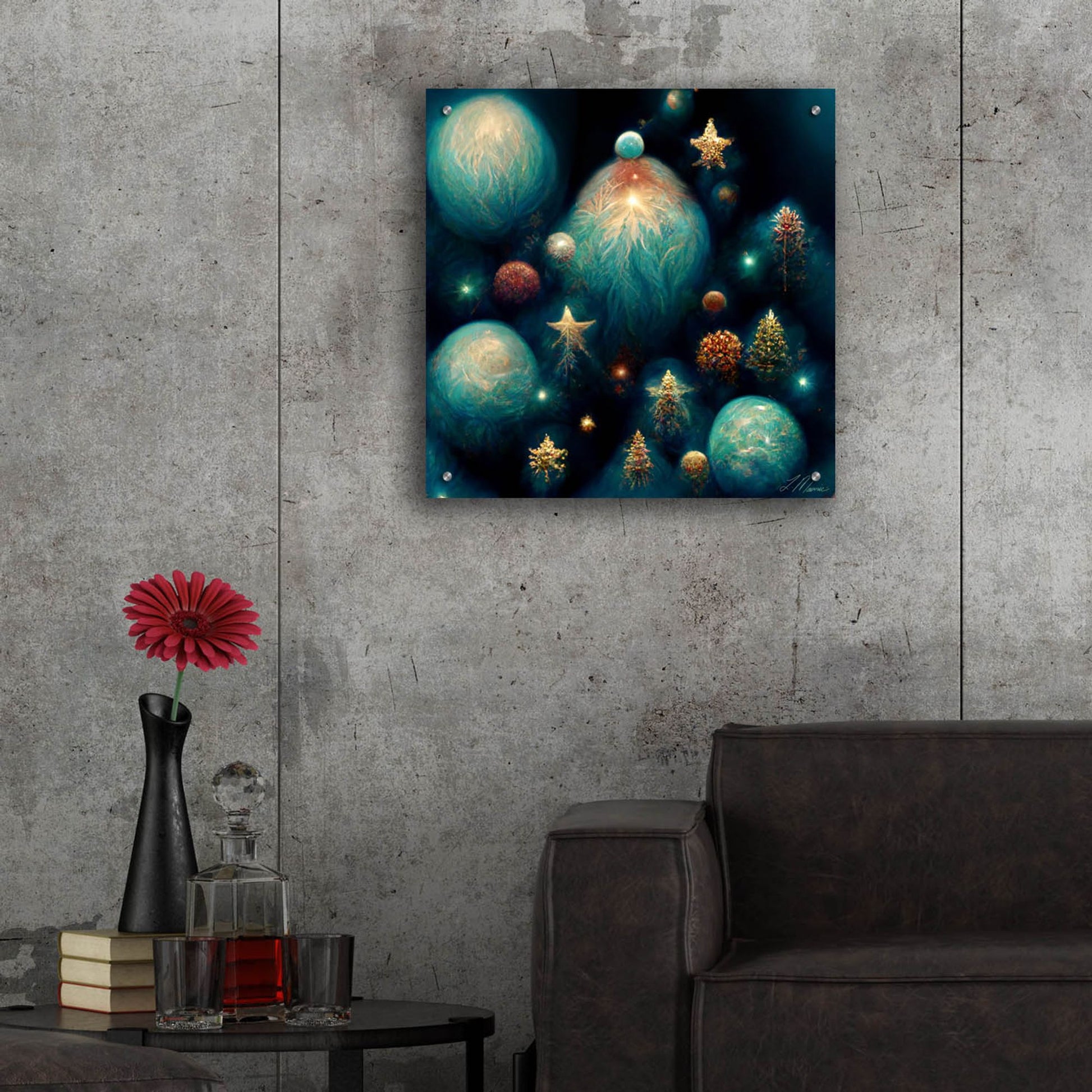 Epic Art 'Christmas Balls 2' by Tanya Mavric, Acrylic Glass Wall Art,24x24