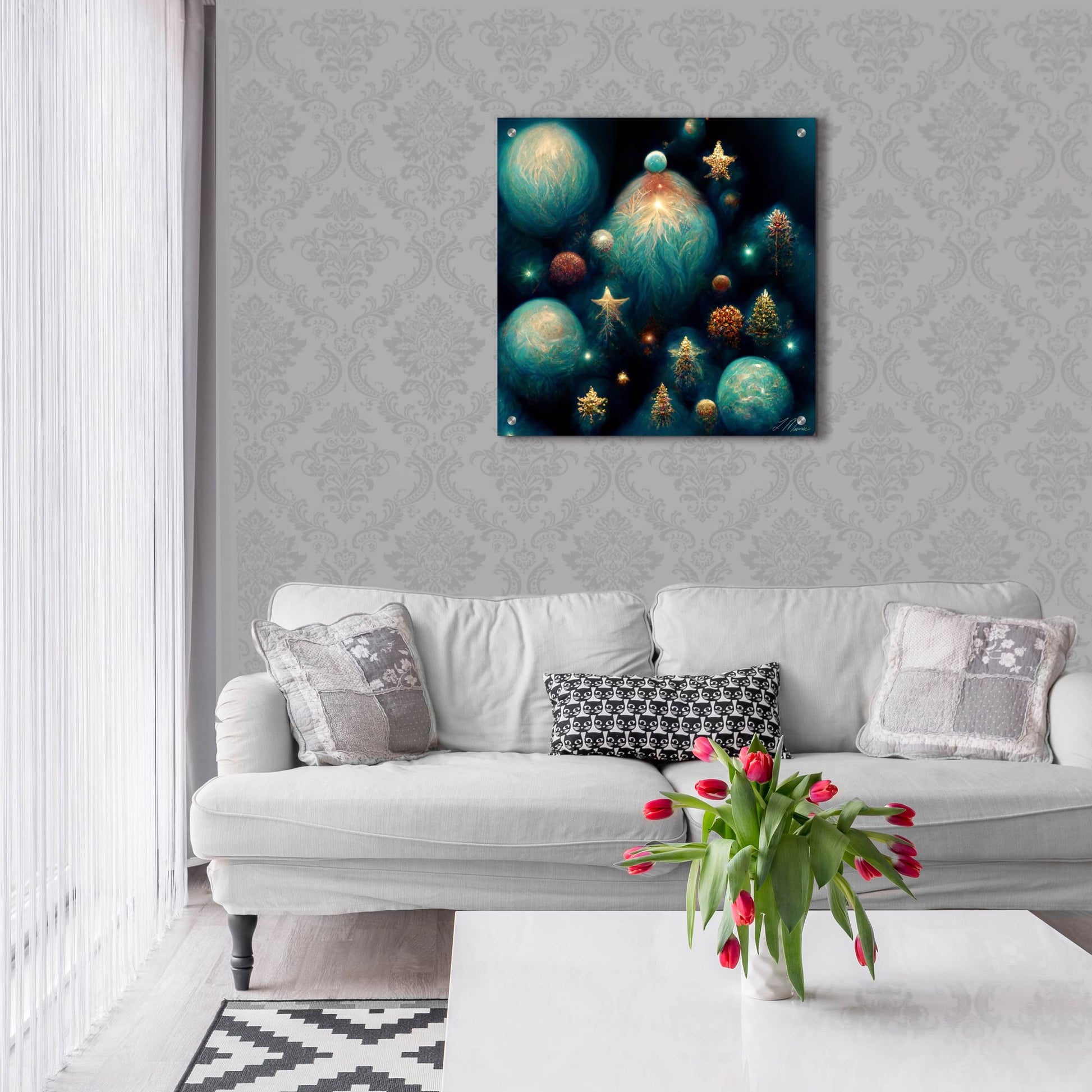 Epic Art 'Christmas Balls 2' by Tanya Mavric, Acrylic Glass Wall Art,24x24