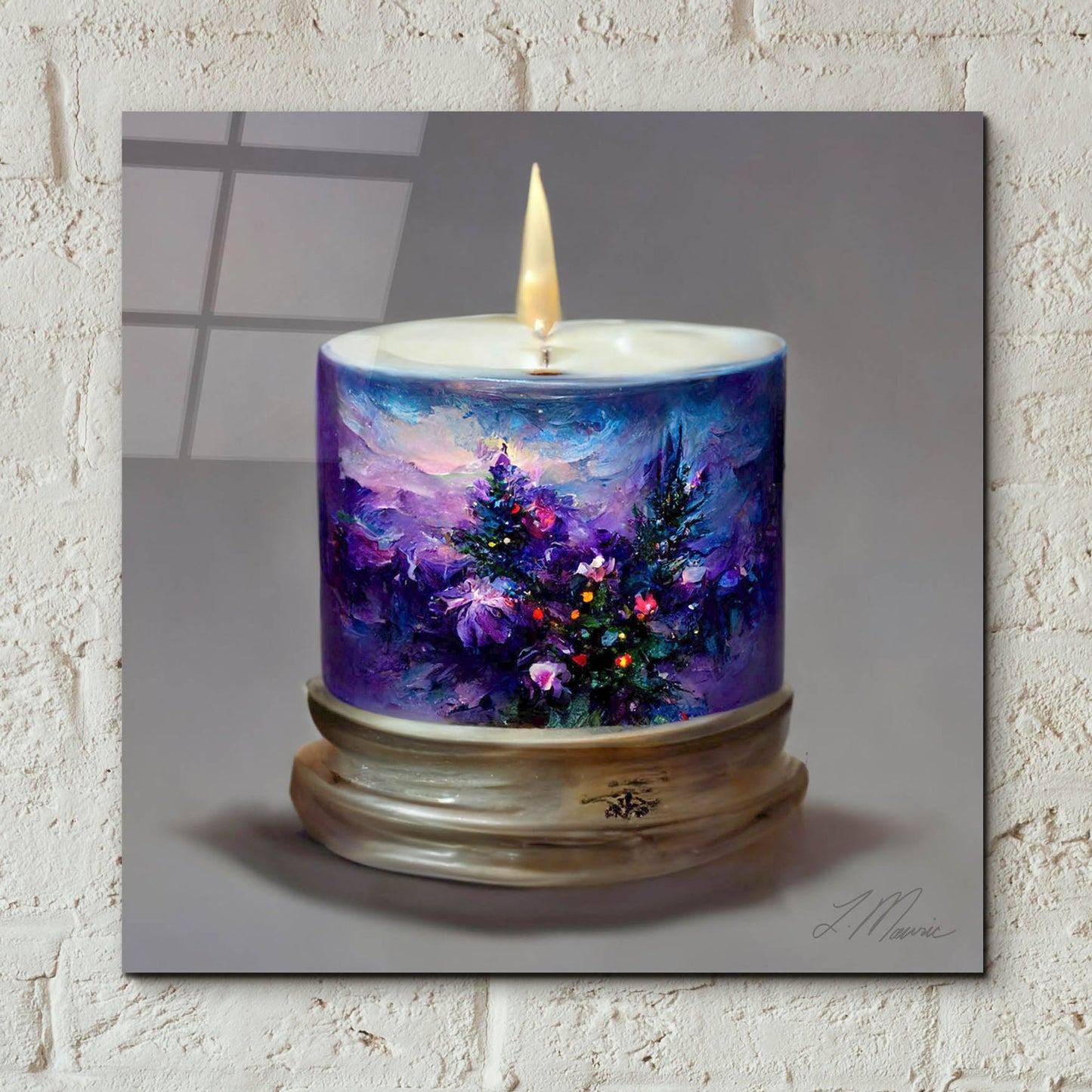Epic Art 'Christmas Candle 4' by Tanya Mavric, Acrylic Glass Wall Art,12x12