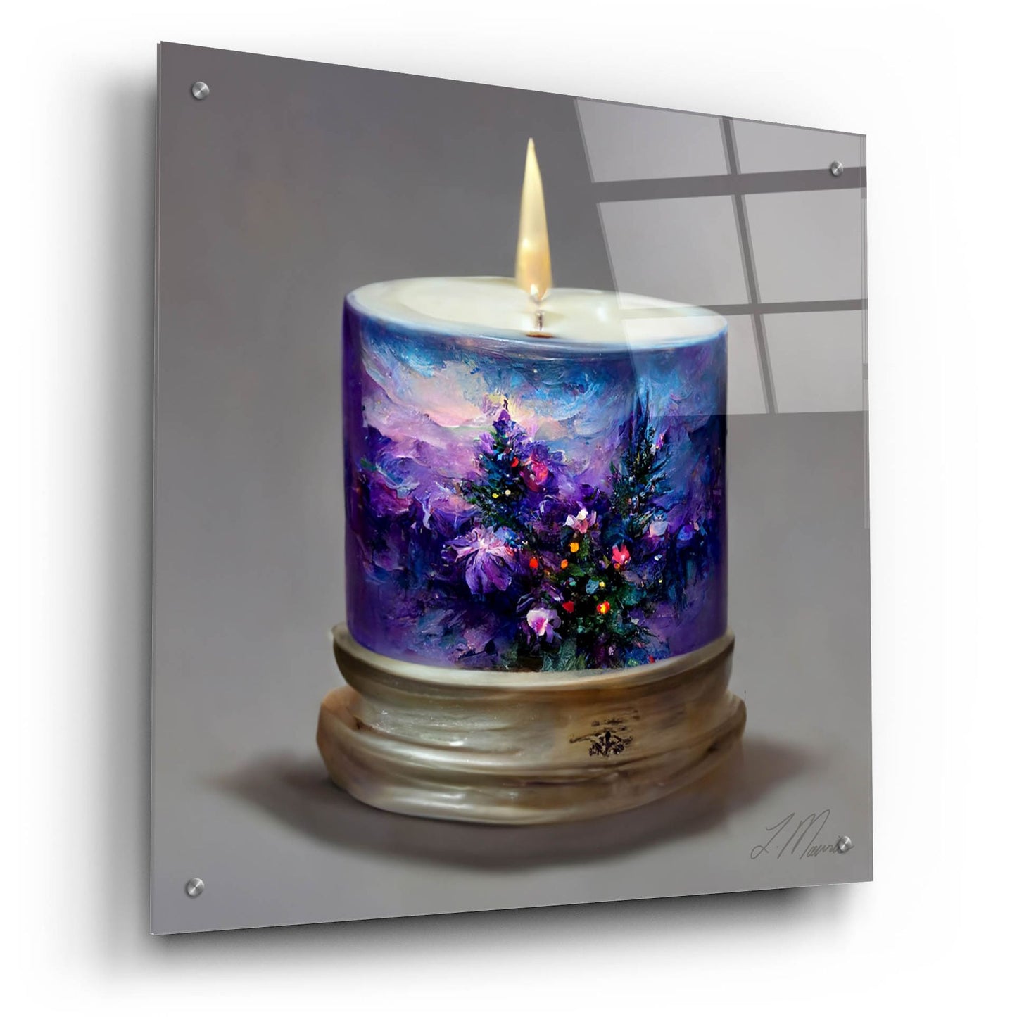 Epic Art 'Christmas Candle 4' by Tanya Mavric, Acrylic Glass Wall Art,24x24