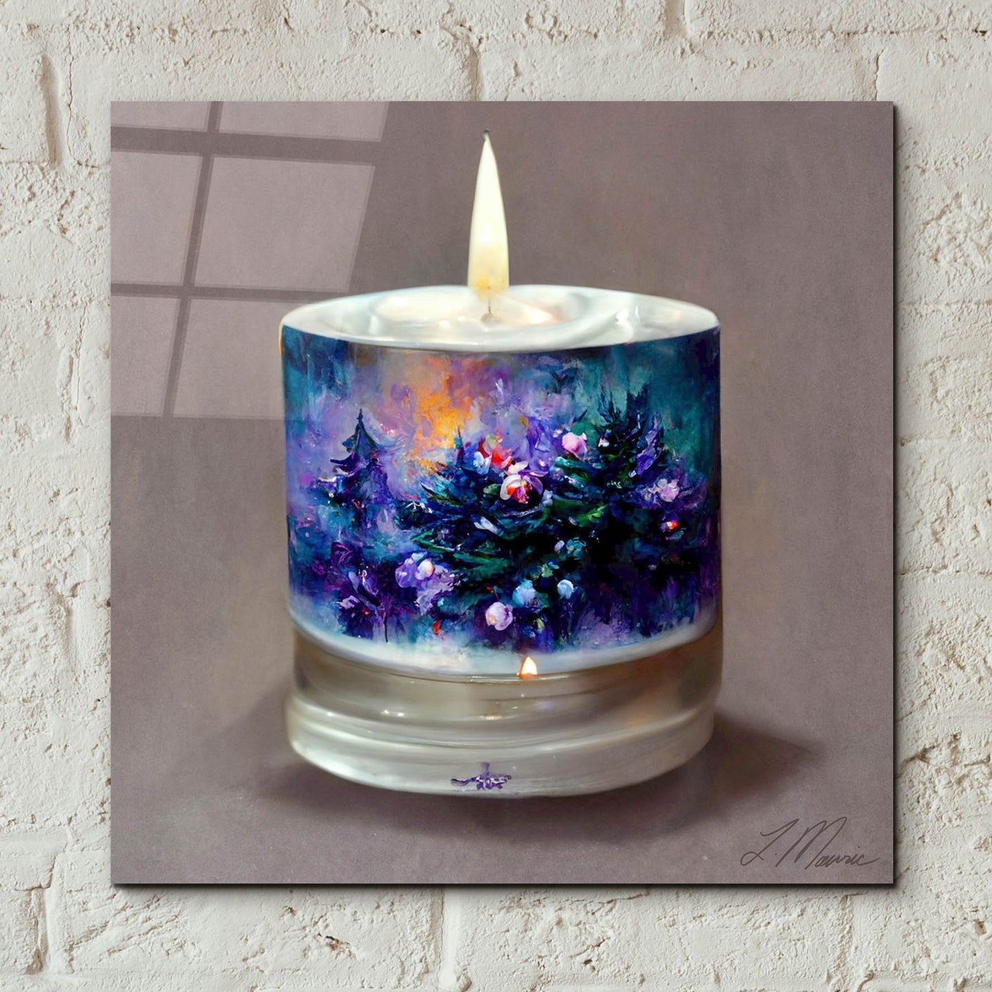 Epic Art 'Christmas Candle 5' by Tanya Mavric, Acrylic Glass Wall Art,12x12