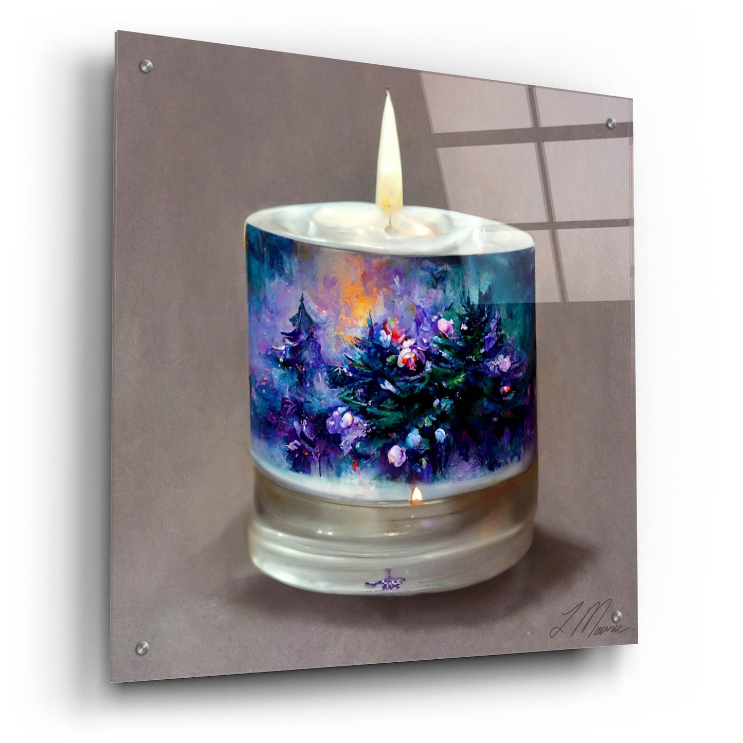 Epic Art 'Christmas Candle 5' by Tanya Mavric, Acrylic Glass Wall Art,24x24