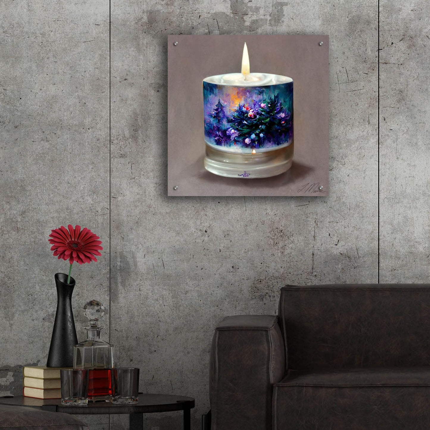 Epic Art 'Christmas Candle 5' by Tanya Mavric, Acrylic Glass Wall Art,24x24