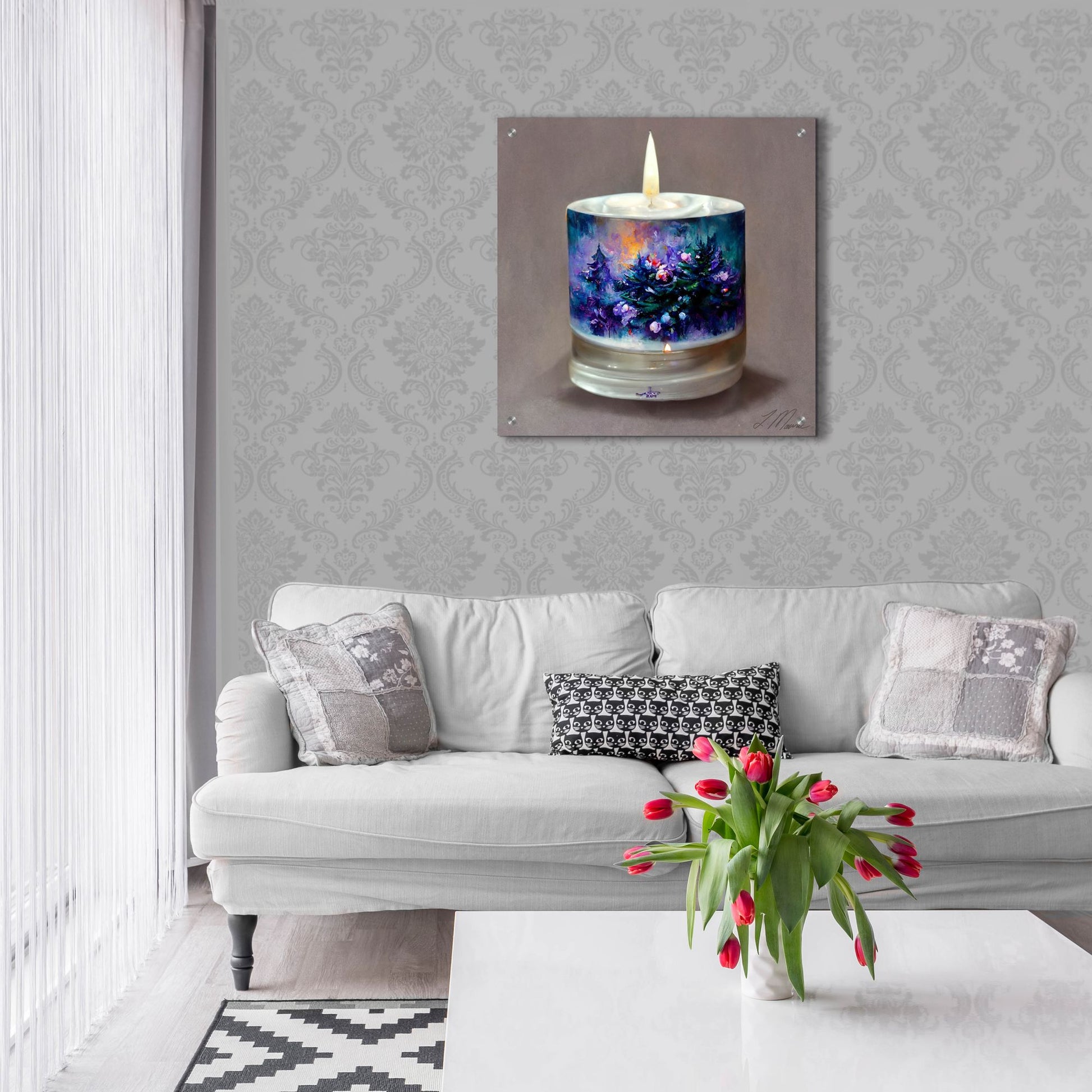 Epic Art 'Christmas Candle 5' by Tanya Mavric, Acrylic Glass Wall Art,24x24