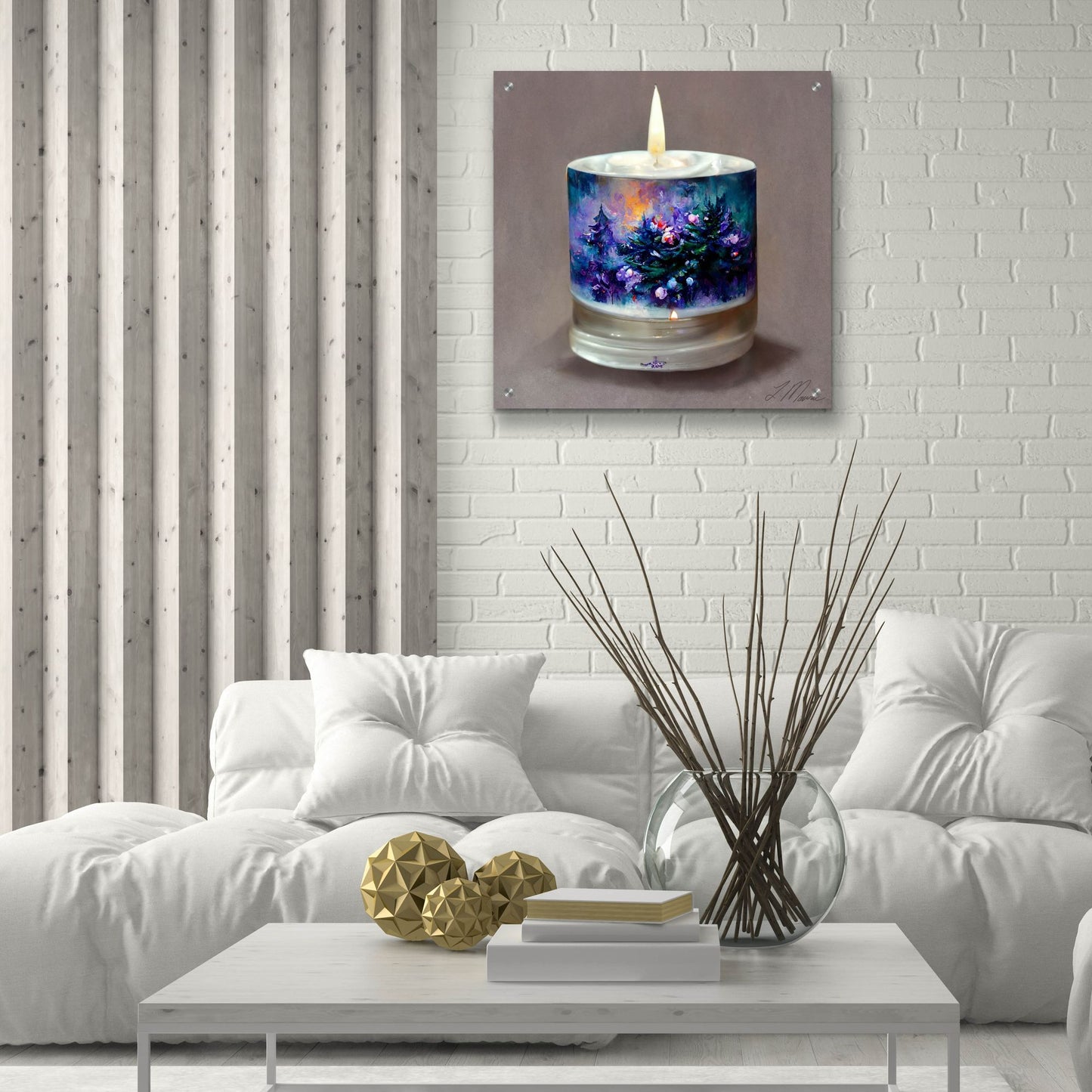 Epic Art 'Christmas Candle 5' by Tanya Mavric, Acrylic Glass Wall Art,24x24