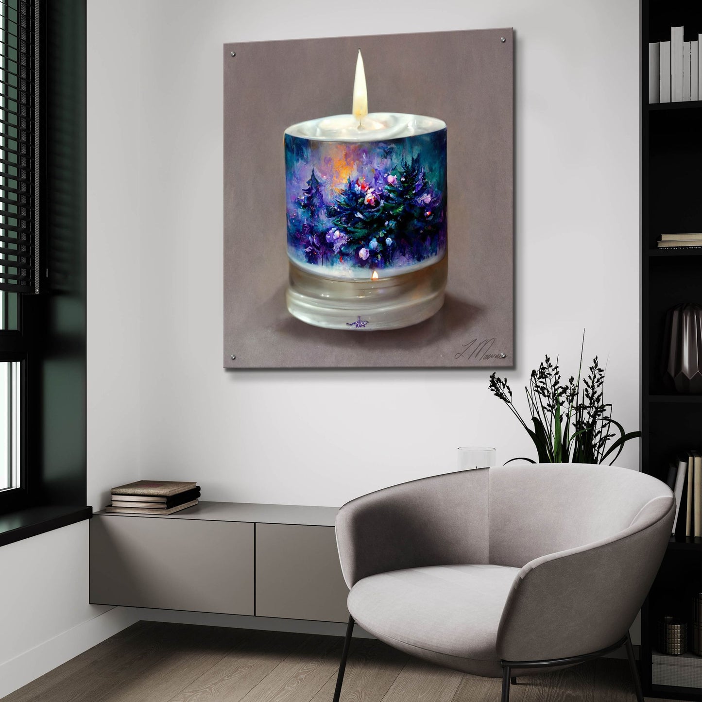 Epic Art 'Christmas Candle 5' by Tanya Mavric, Acrylic Glass Wall Art,36x36