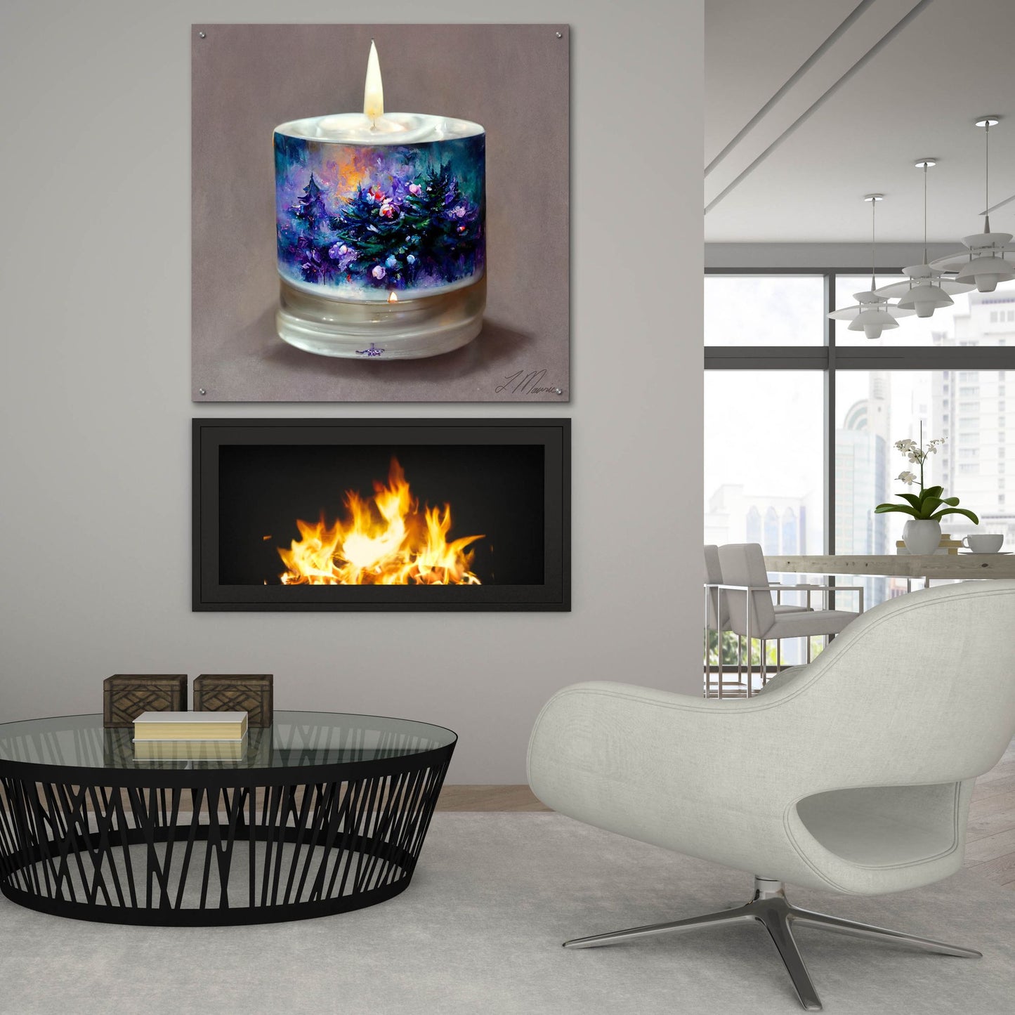 Epic Art 'Christmas Candle 5' by Tanya Mavric, Acrylic Glass Wall Art,36x36