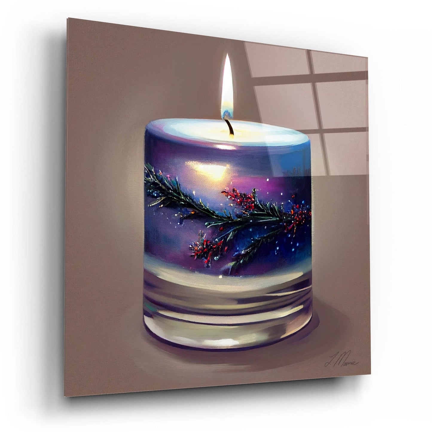 Epic Art 'Christmas Candle 6' by Tanya Mavric, Acrylic Glass Wall Art,12x12