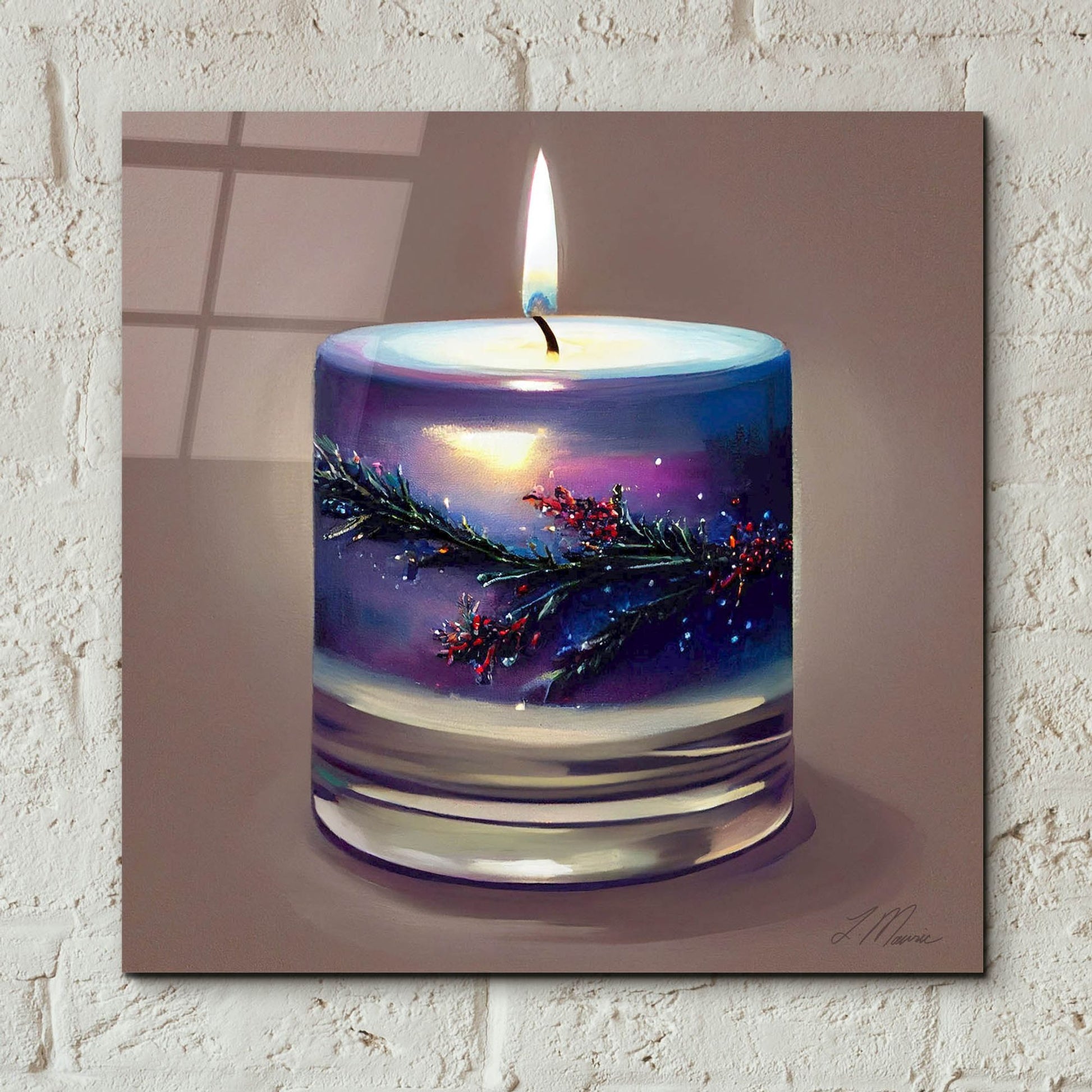 Epic Art 'Christmas Candle 6' by Tanya Mavric, Acrylic Glass Wall Art,12x12