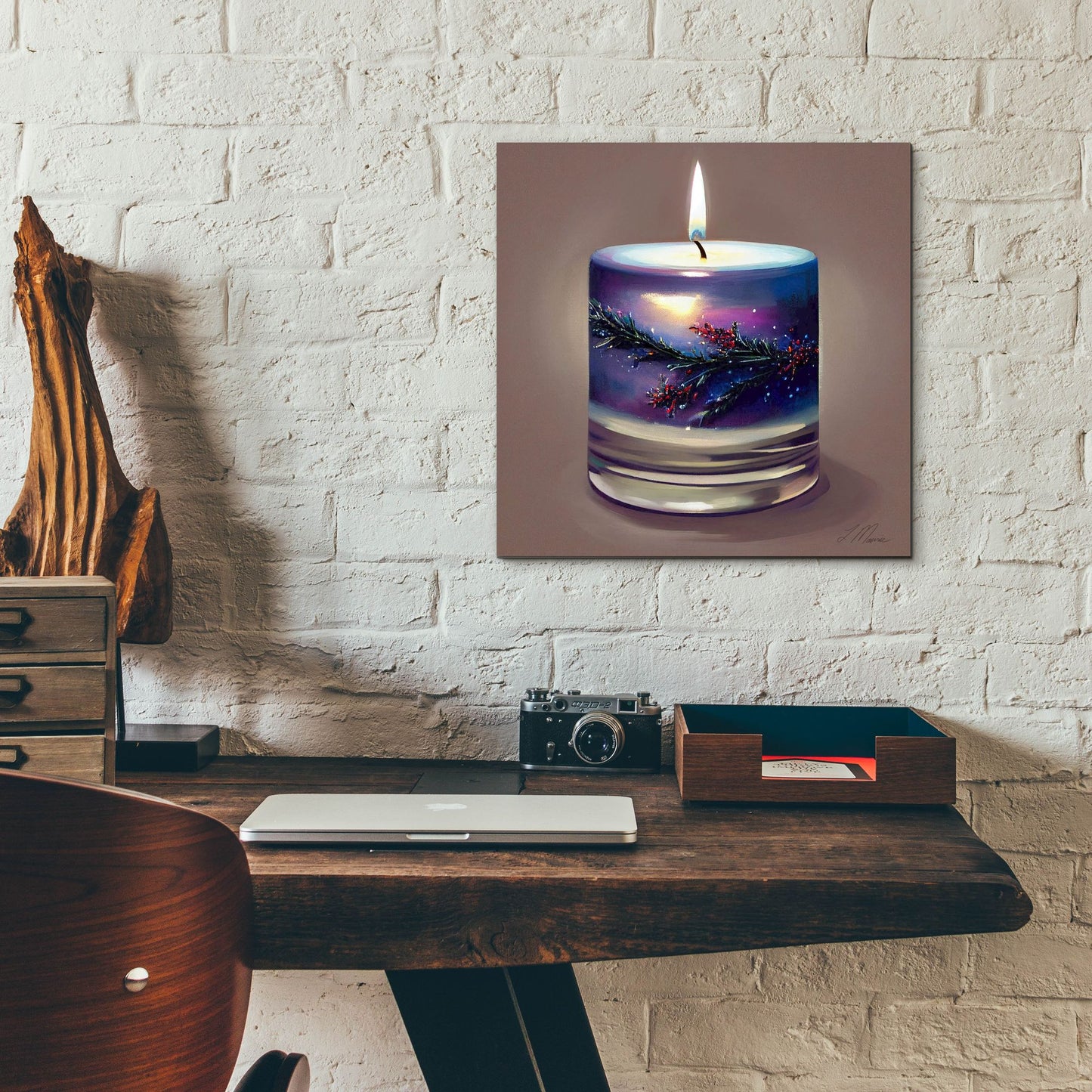 Epic Art 'Christmas Candle 6' by Tanya Mavric, Acrylic Glass Wall Art,12x12