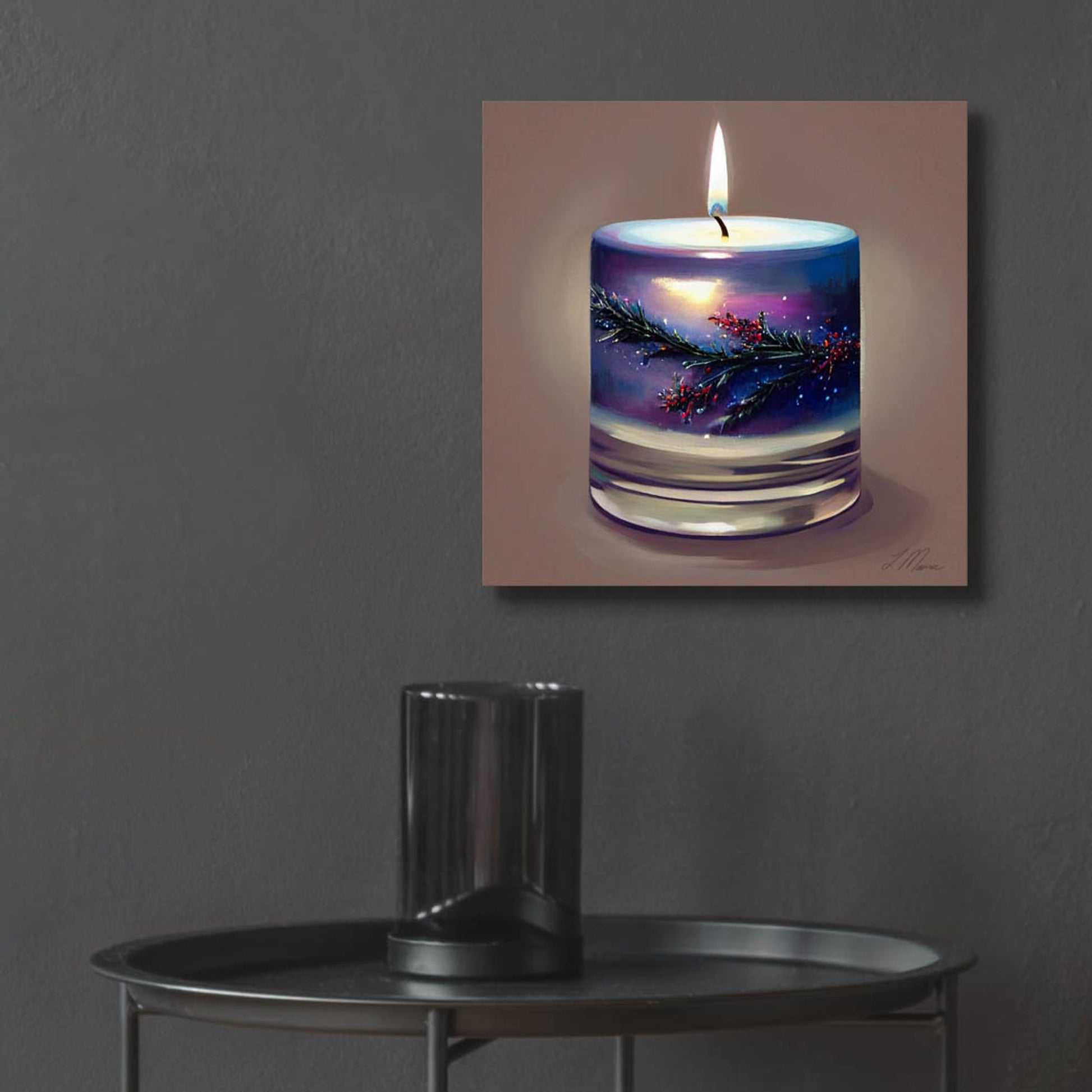 Epic Art 'Christmas Candle 6' by Tanya Mavric, Acrylic Glass Wall Art,12x12