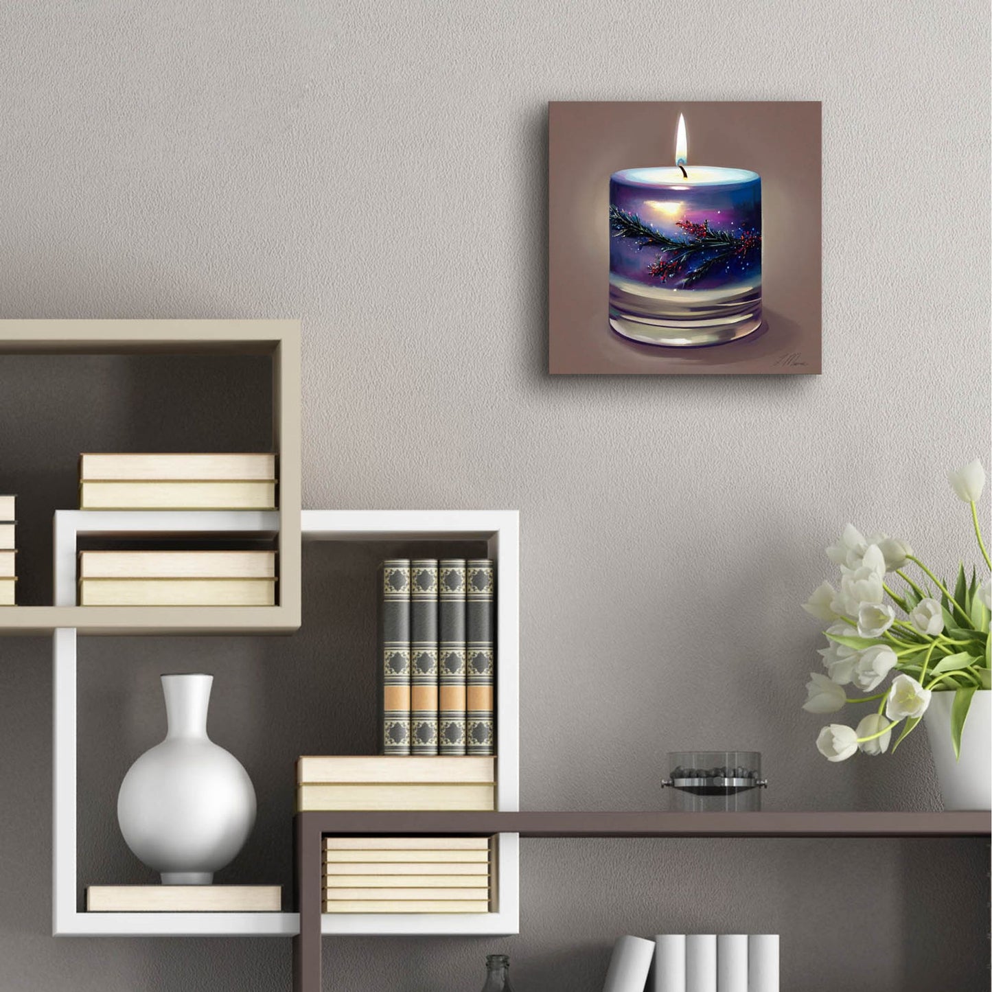 Epic Art 'Christmas Candle 6' by Tanya Mavric, Acrylic Glass Wall Art,12x12