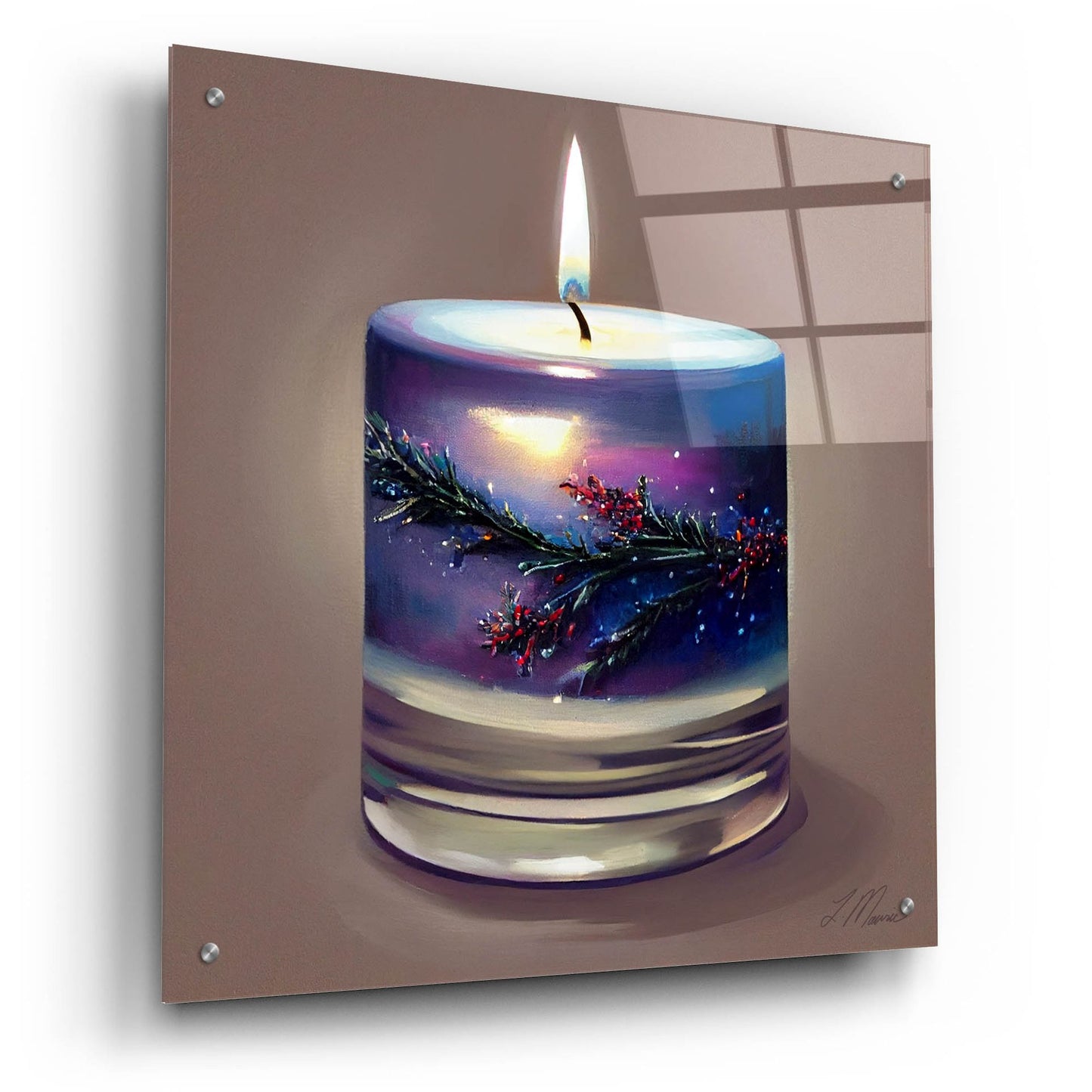 Epic Art 'Christmas Candle 6' by Tanya Mavric, Acrylic Glass Wall Art,24x24