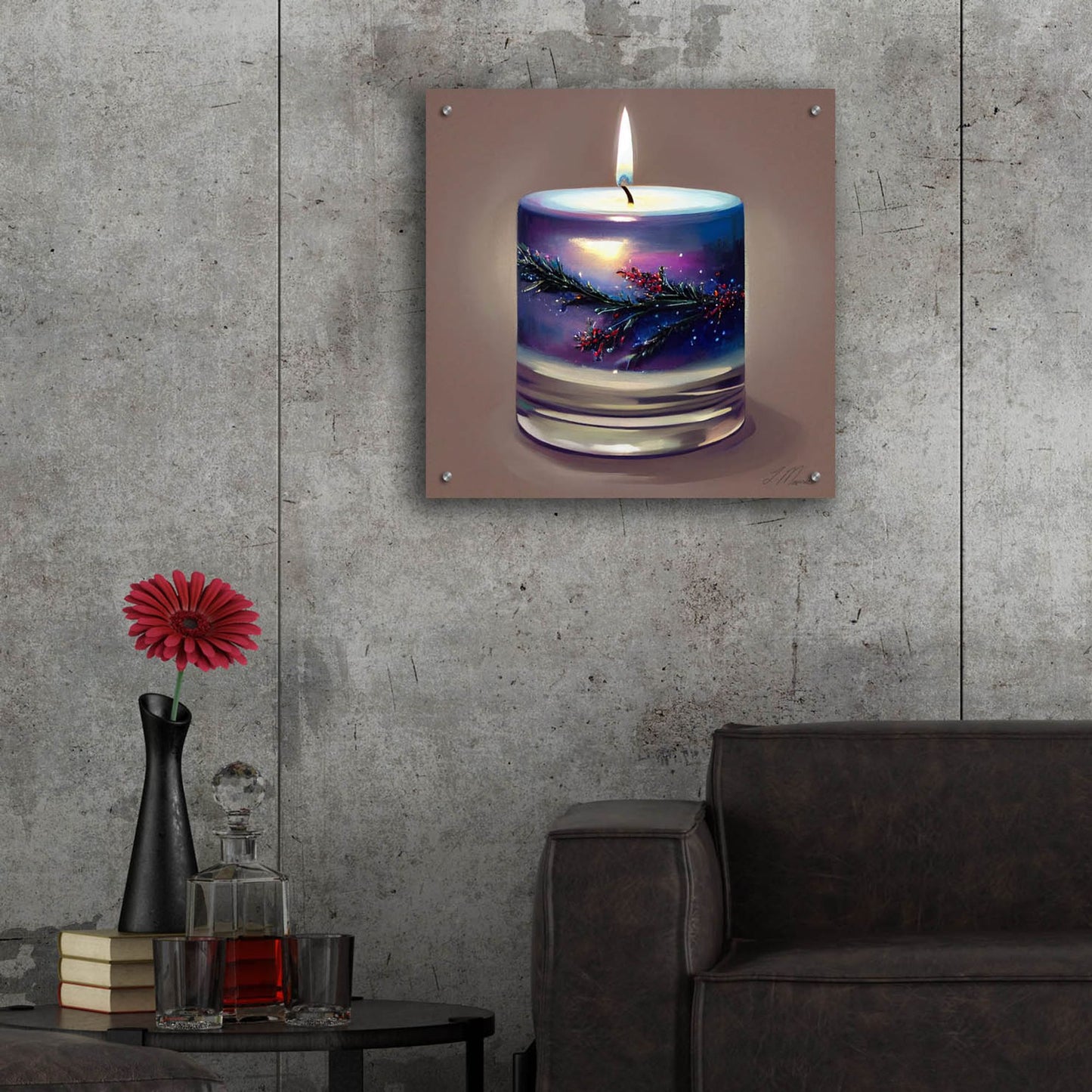 Epic Art 'Christmas Candle 6' by Tanya Mavric, Acrylic Glass Wall Art,24x24