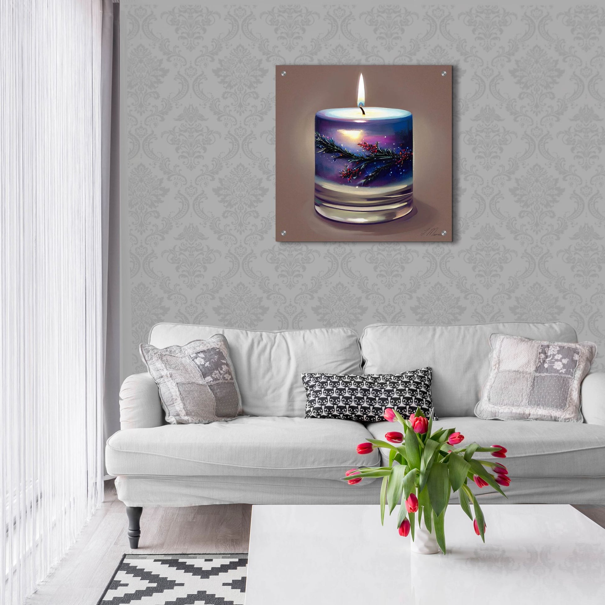 Epic Art 'Christmas Candle 6' by Tanya Mavric, Acrylic Glass Wall Art,24x24