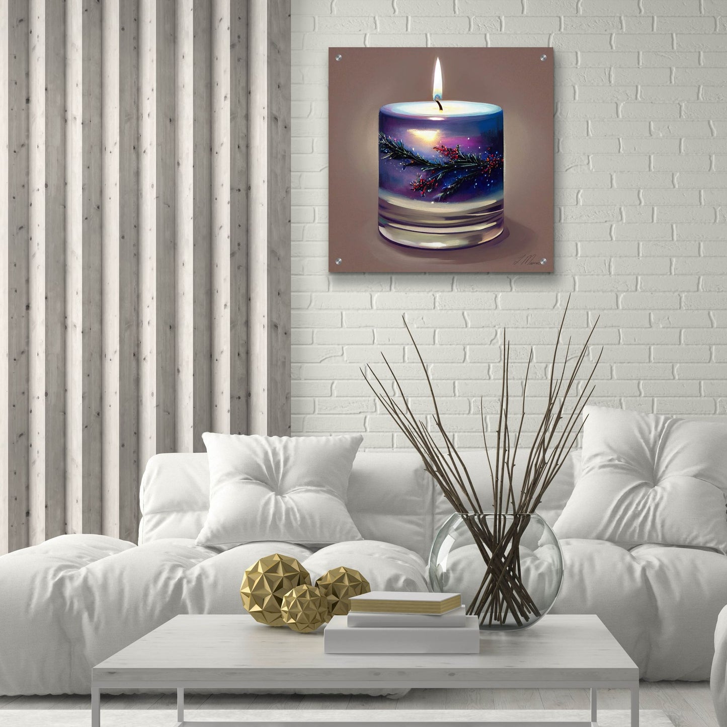 Epic Art 'Christmas Candle 6' by Tanya Mavric, Acrylic Glass Wall Art,24x24