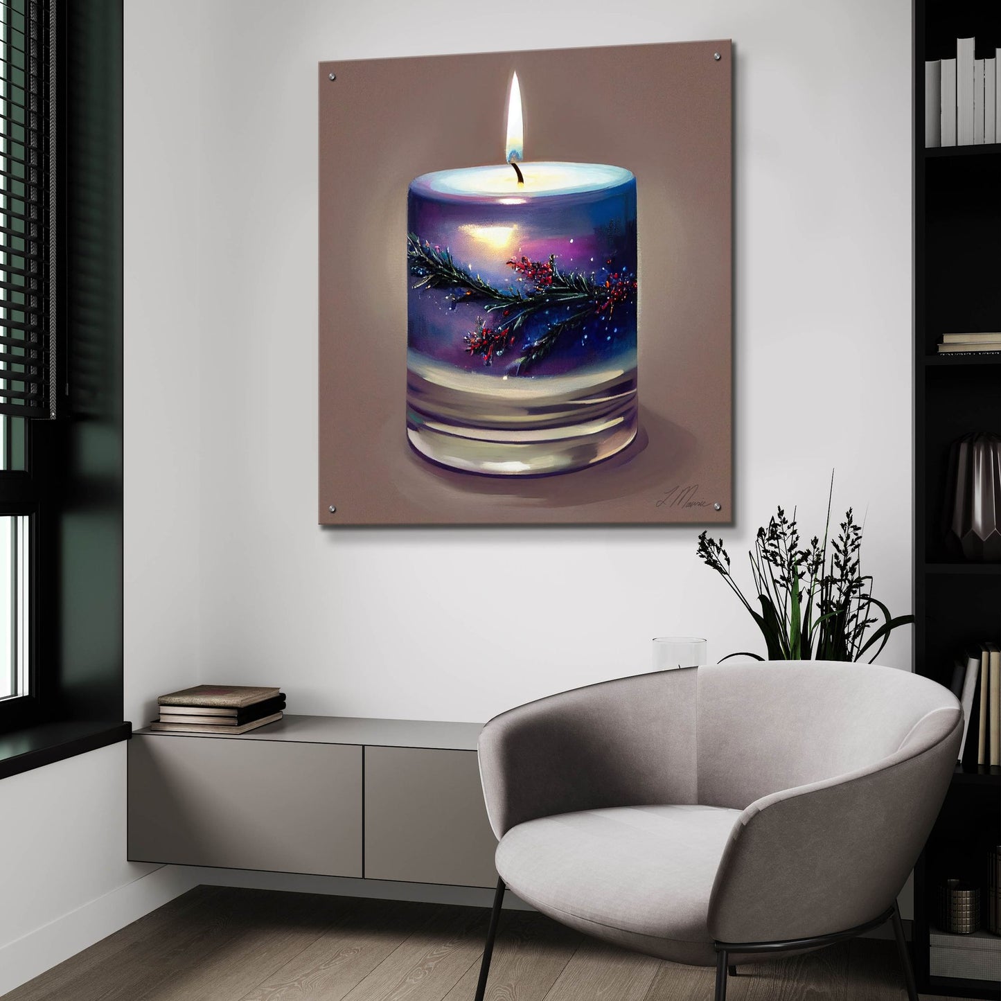 Epic Art 'Christmas Candle 6' by Tanya Mavric, Acrylic Glass Wall Art,36x36