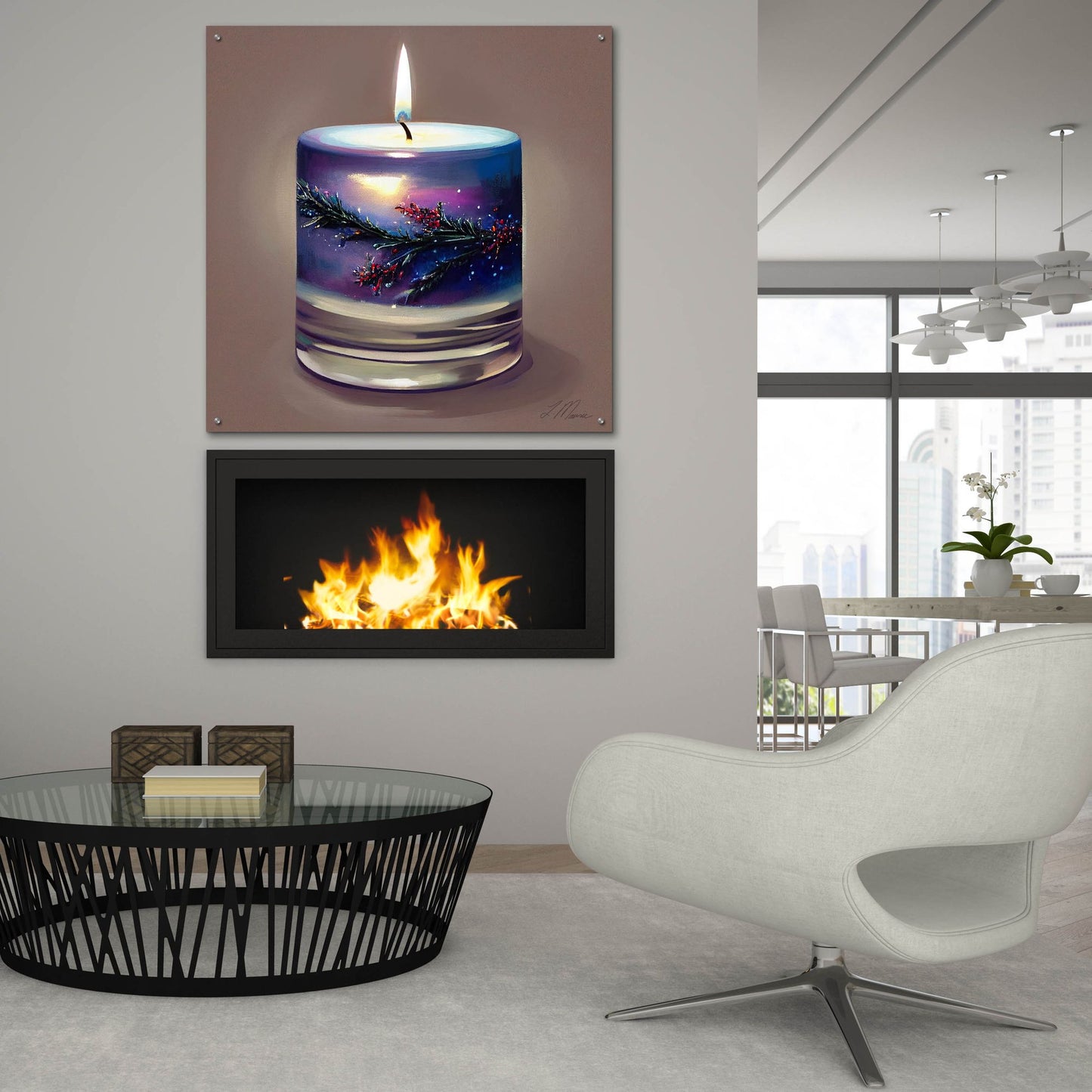 Epic Art 'Christmas Candle 6' by Tanya Mavric, Acrylic Glass Wall Art,36x36