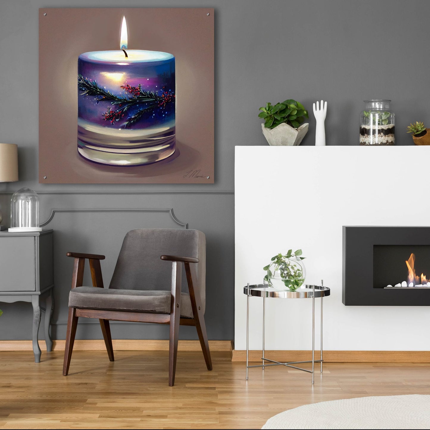 Epic Art 'Christmas Candle 6' by Tanya Mavric, Acrylic Glass Wall Art,36x36