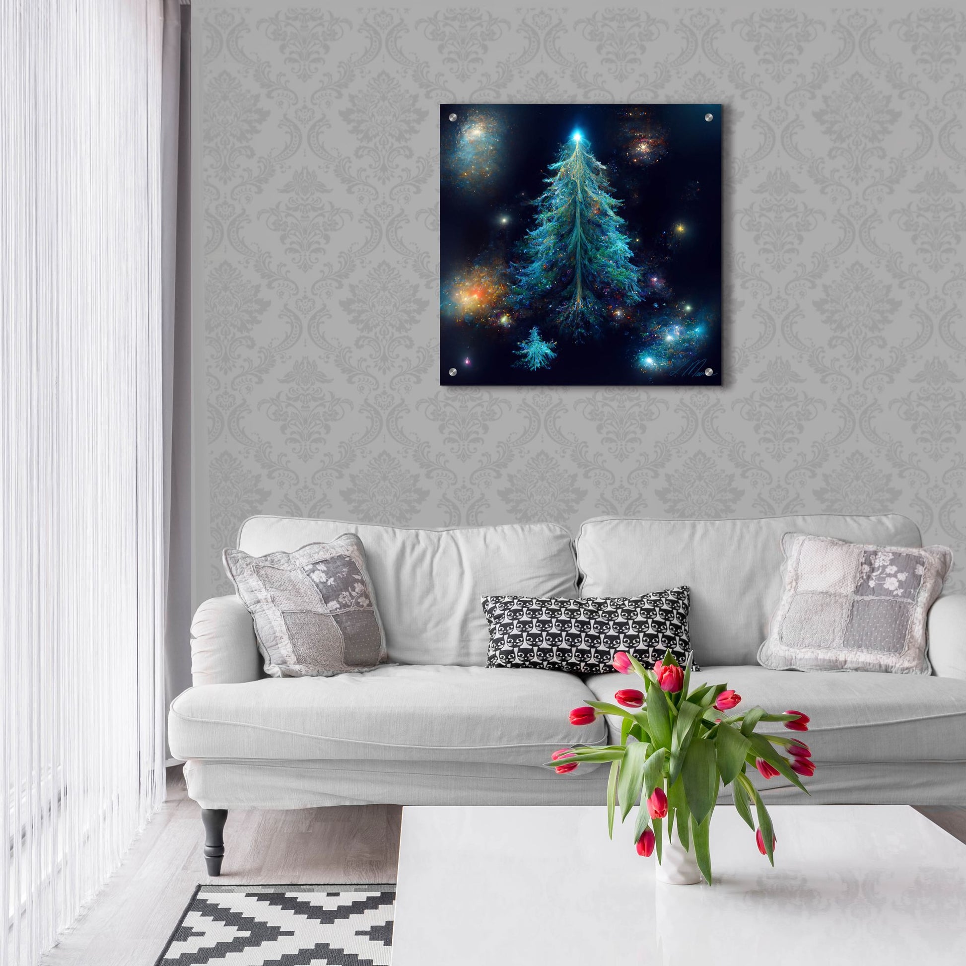 Epic Art 'Christmas Tree 3' by Tanya Mavric, Acrylic Glass Wall Art,24x24